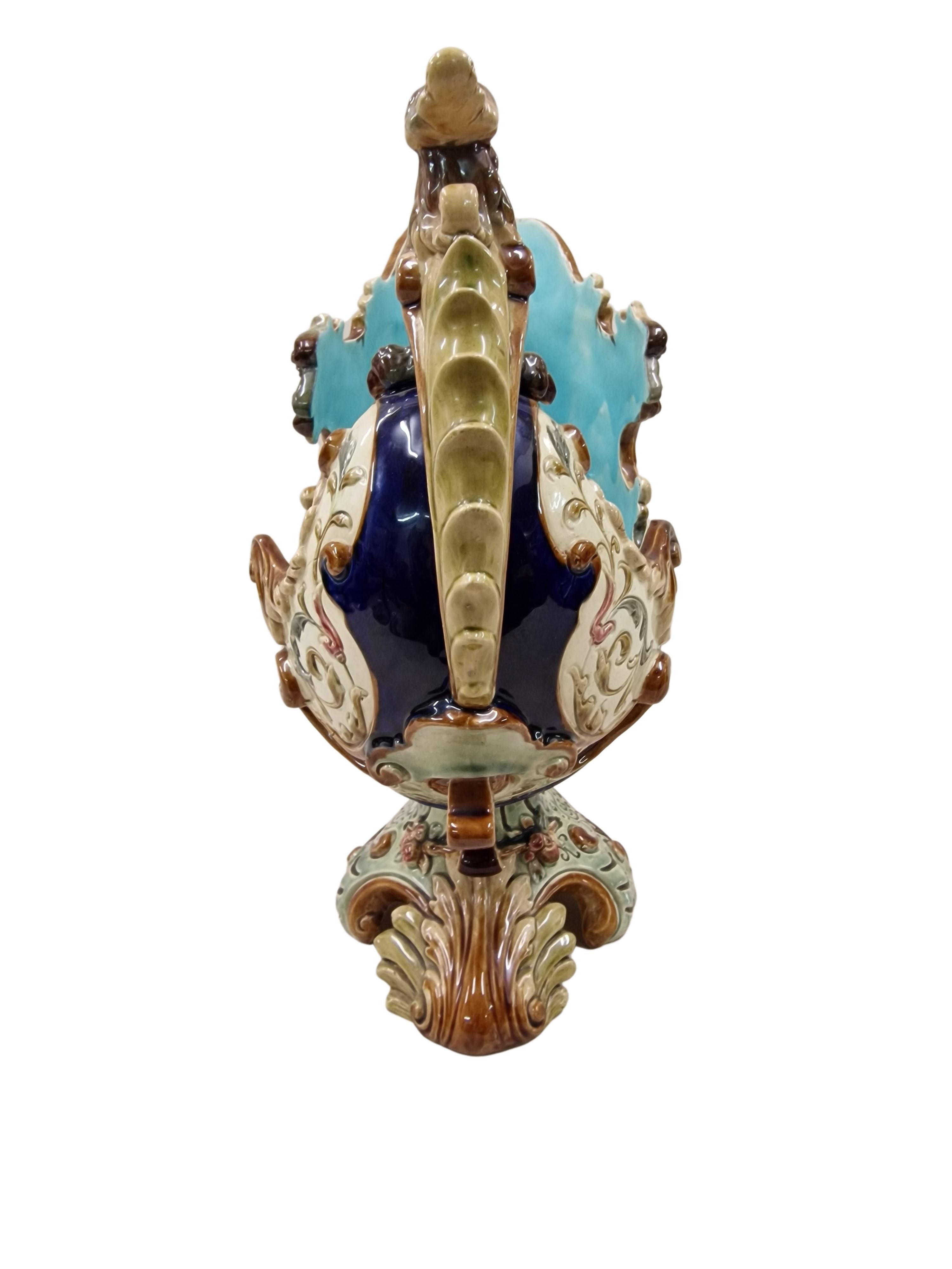 Belle Époque Rare Jardiniere, Centrepiece, Flower pot, Wilhelm Schiller & Sons, 1880, Bohemia