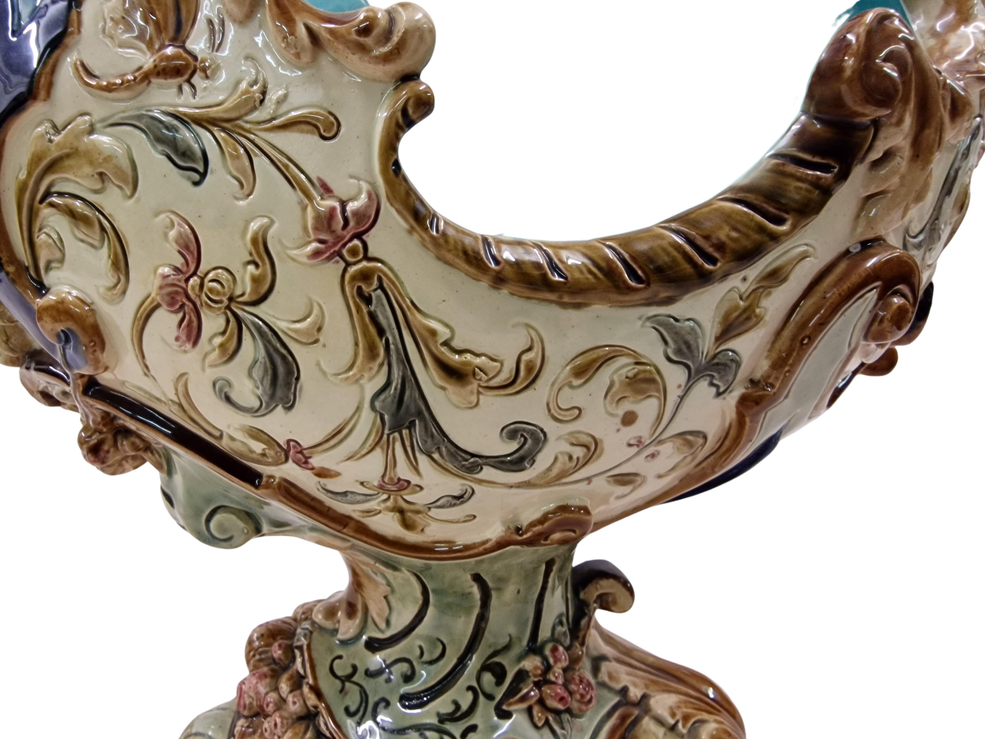 Late 19th Century Rare Jardiniere, Centrepiece, Flower pot, Wilhelm Schiller & Sons, 1880, Bohemia