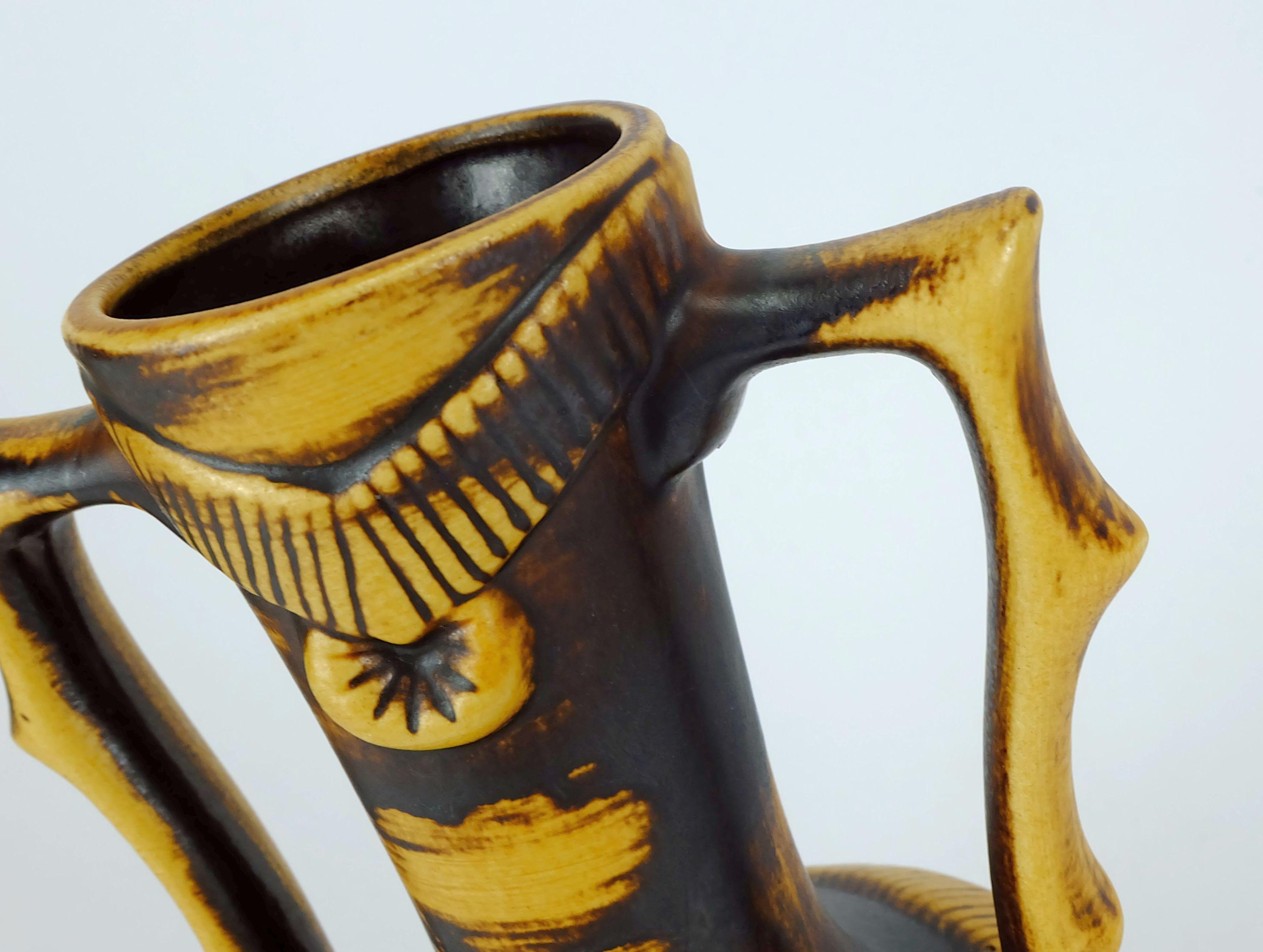 raro vaso a doppio manico Jasba della metà del secolo, modello 1350/25, di forma eccezionale In condizioni buone in vendita a Mannheim, DE
