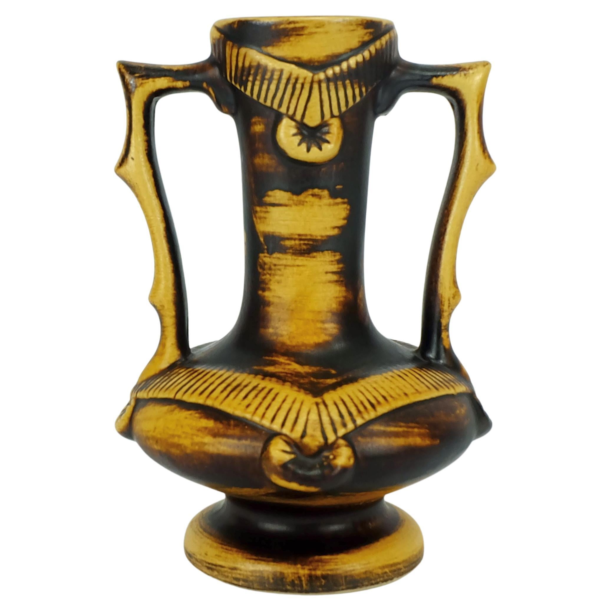 raro vaso a doppio manico Jasba della metà del secolo, modello 1350/25, di forma eccezionale