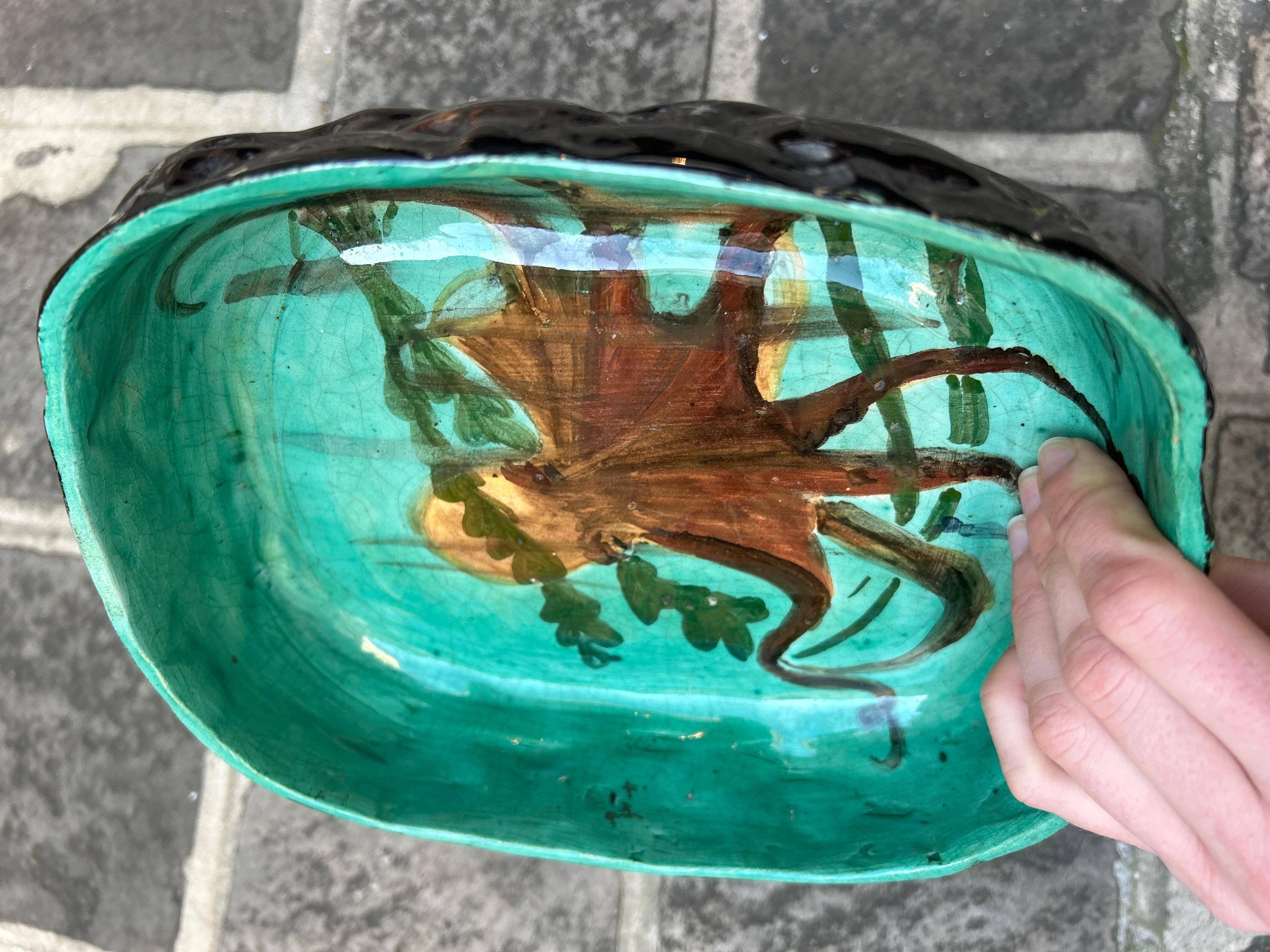 Seltene Jean Besnard 'Octopus' Keramikschale (Französisch) im Angebot