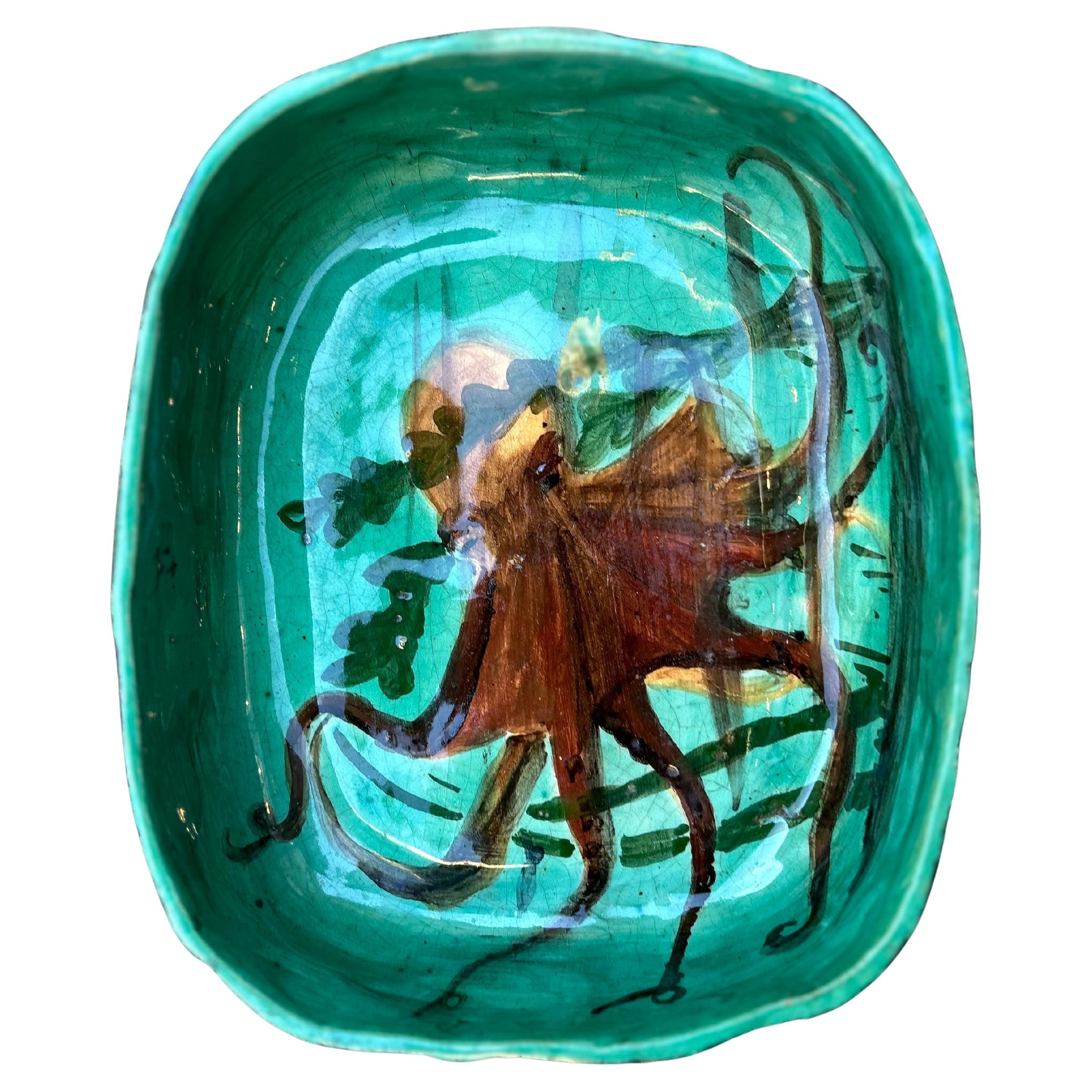 Seltene Jean Besnard 'Octopus' Keramikschale im Angebot