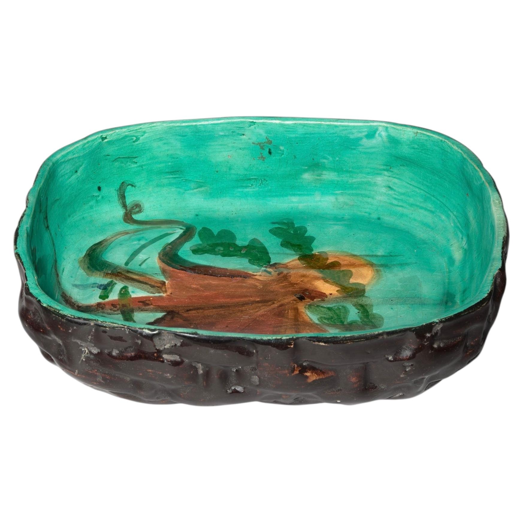 Raro piatto in ceramica 'Octopus' di Jean Besnard