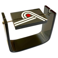 Rara pulsera Op Art canadiense Jean Claude Darveau de plexiglás lucite