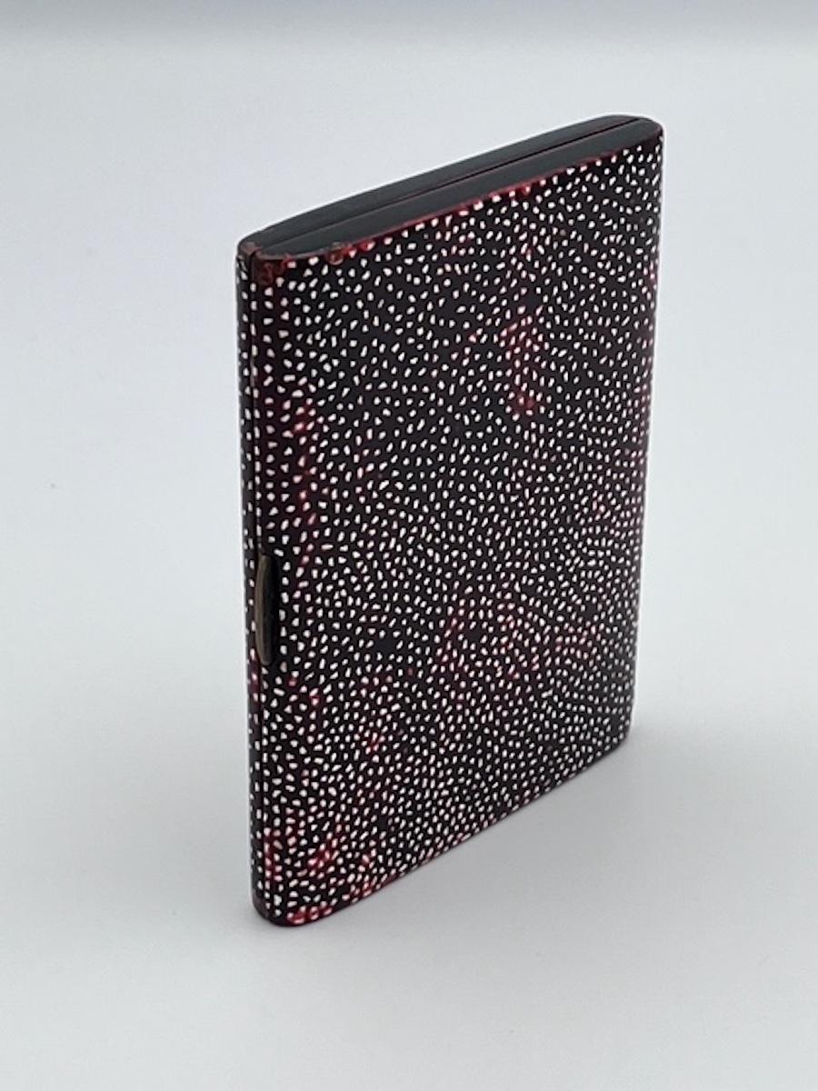 Lacquered Rare Jean Dunand Art Deco Cigarette Case, Circa 1930 – Bronze & Eggshell Lacquer For Sale