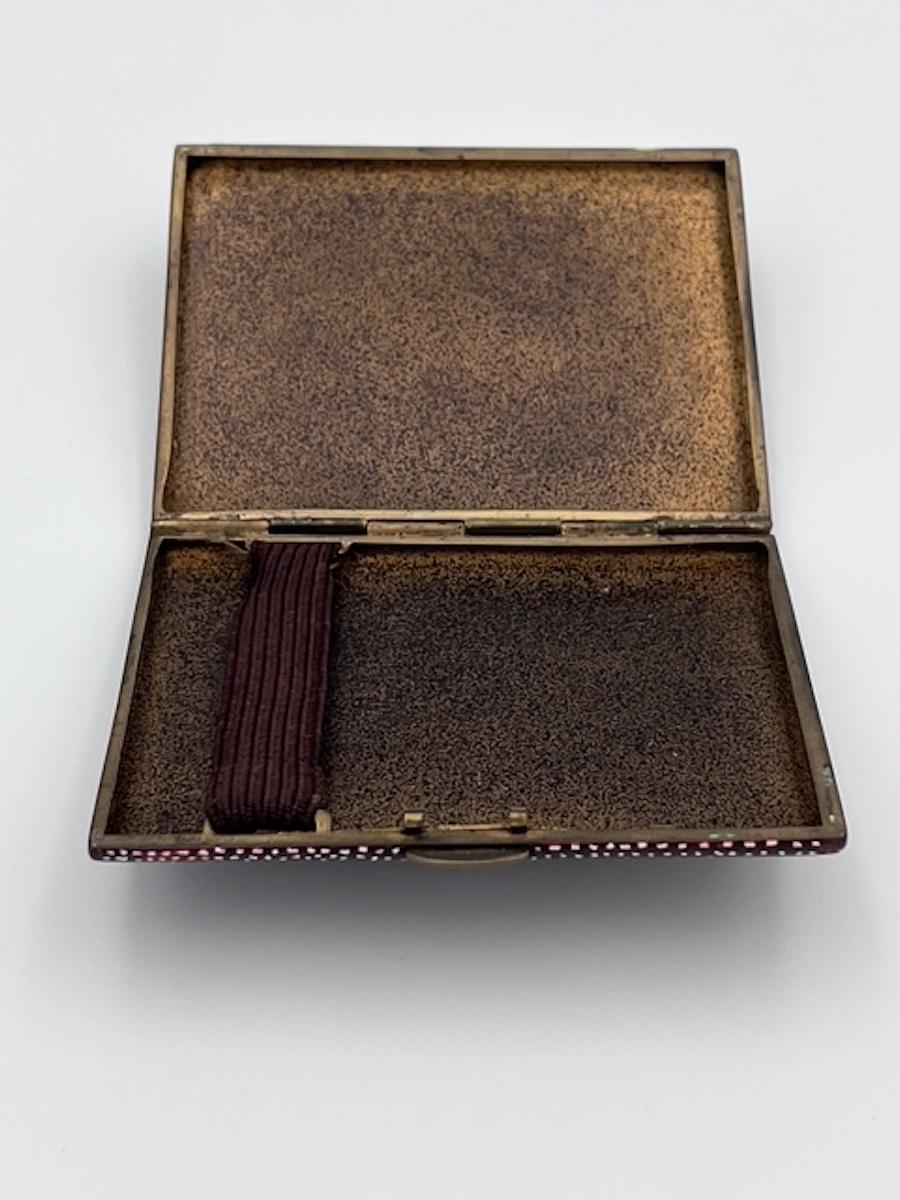 Rare Jean Dunand Art Deco Cigarette Case, Circa 1930 – Bronze & Eggshell Lacquer For Sale 2