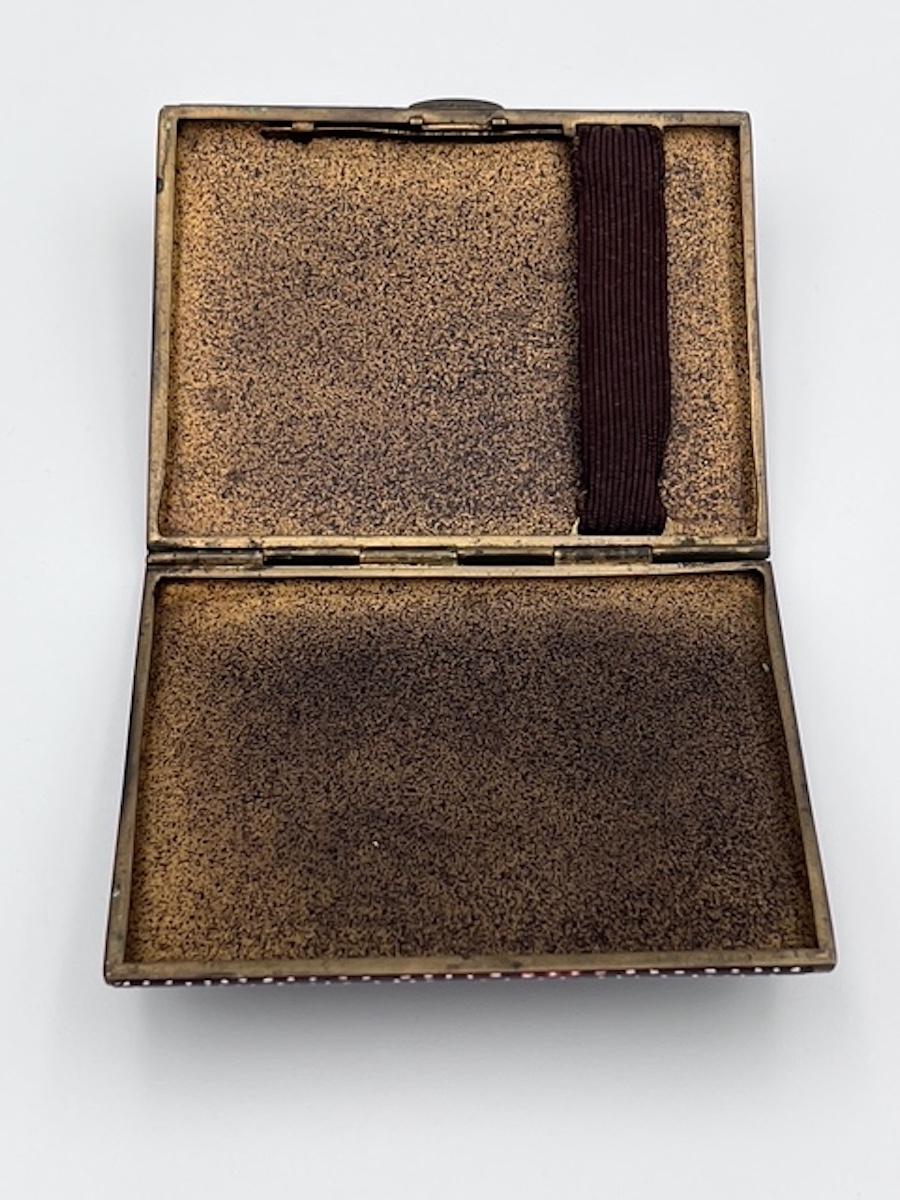 Rare Jean Dunand Art Deco Cigarette Case, Circa 1930 – Bronze & Eggshell Lacquer For Sale 3