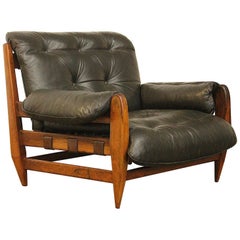 Seltener Jean Gillon Rodeio Loungesessel für Italma Wood Art