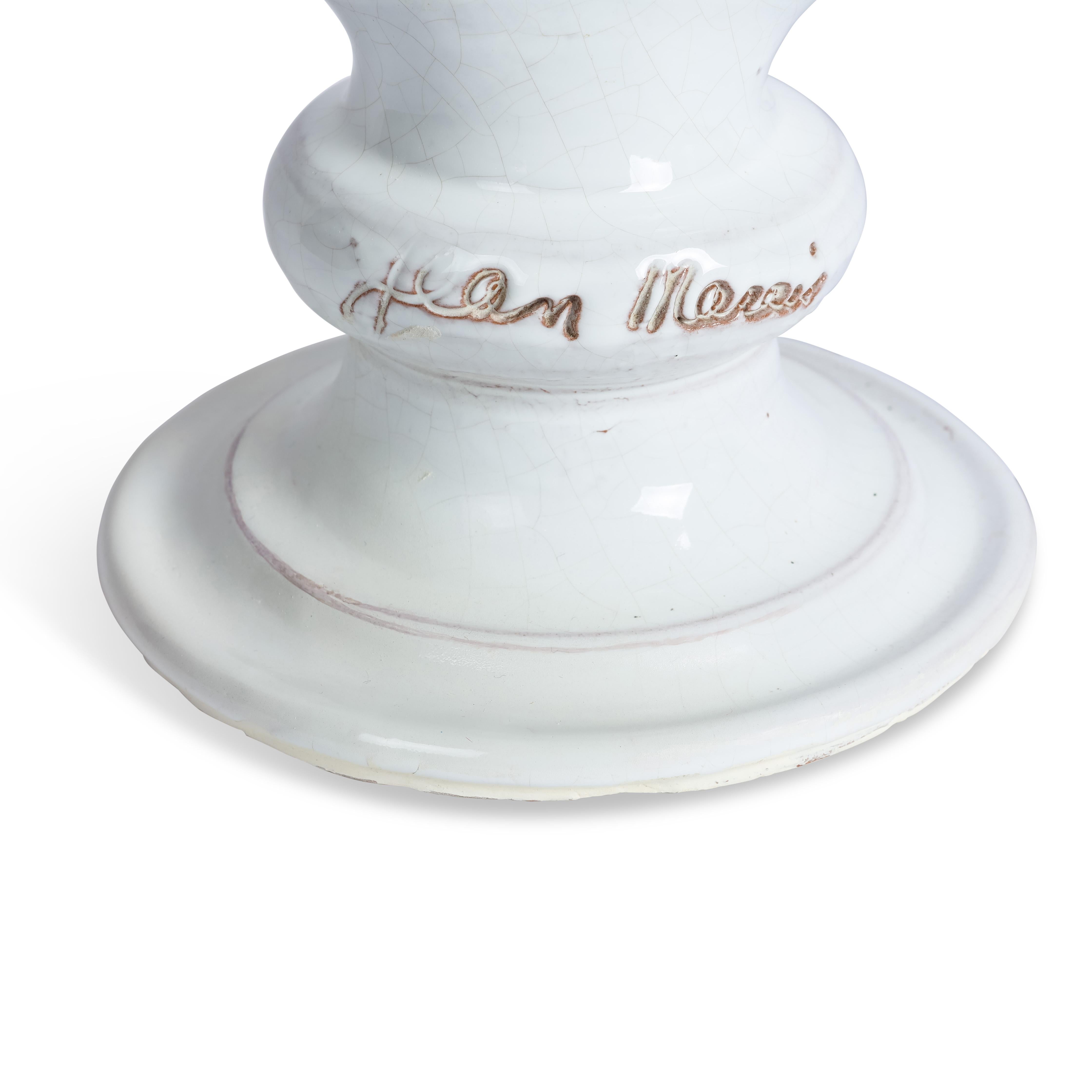 Glazed Rare Jean Marais Ceramic Lamp For Sale