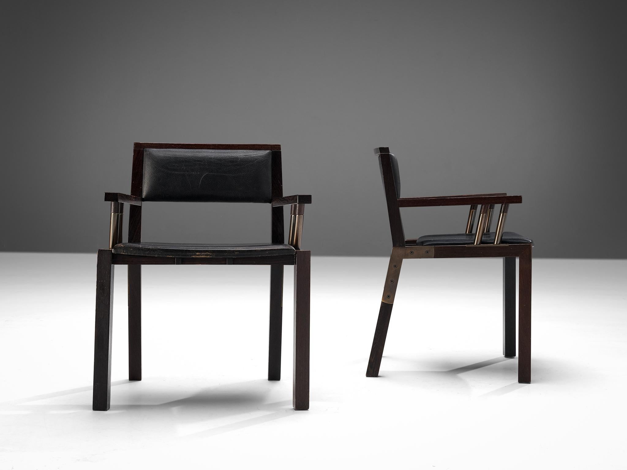 Rare Jean-Michel Wilmotte ‘Grand Louvre’ Set of Six Dining Chairs in Wenge  For Sale 2