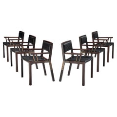 Rare Jean-Michel Wilmotte ‘Grand Louvre’ Set of Six Dining Chairs in Wenge