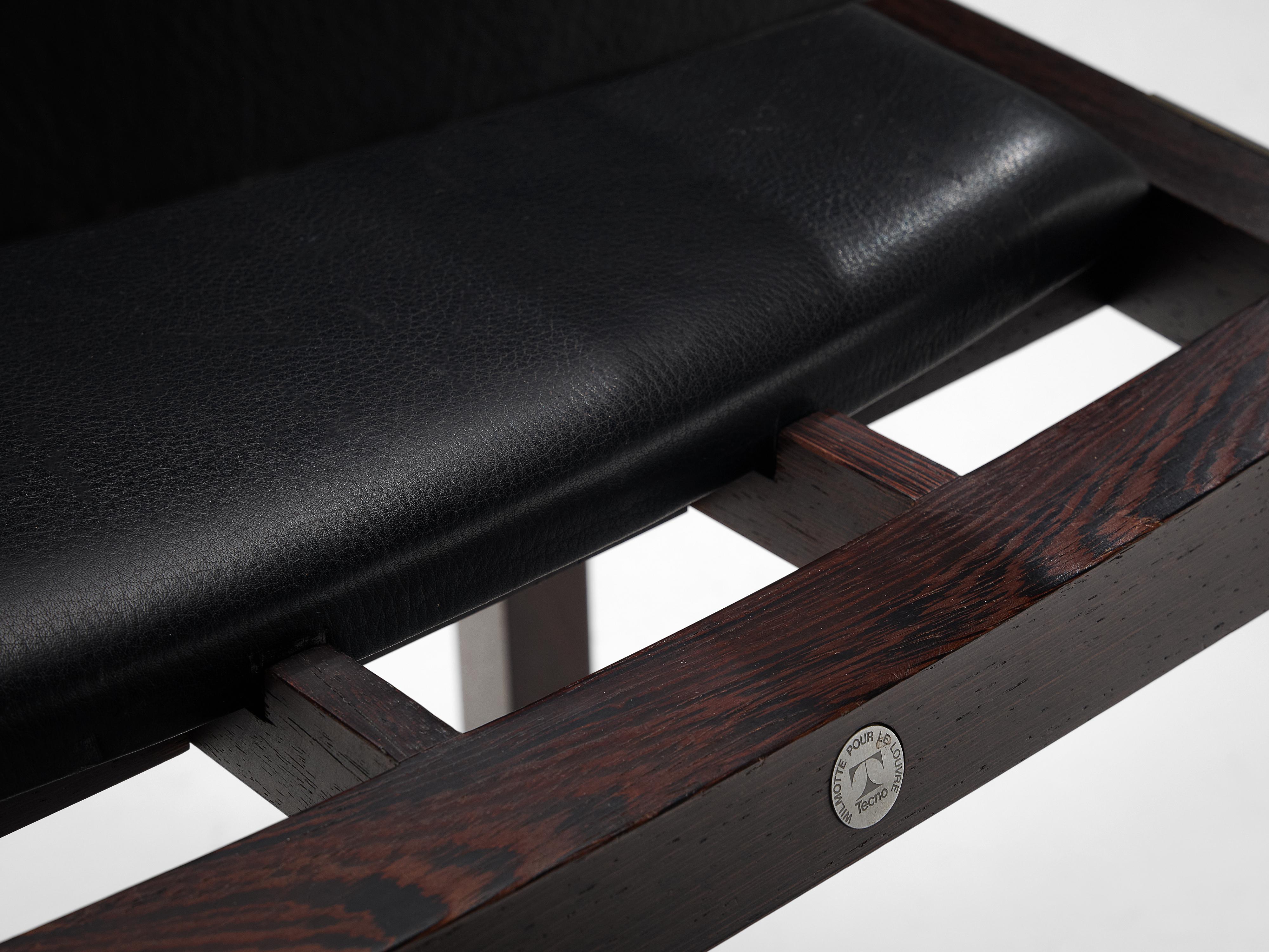 Rare Jean-Michel Wilmotte Set of Six  ‘Grand Louvre’ Dining Chairs in Wenge For Sale 4