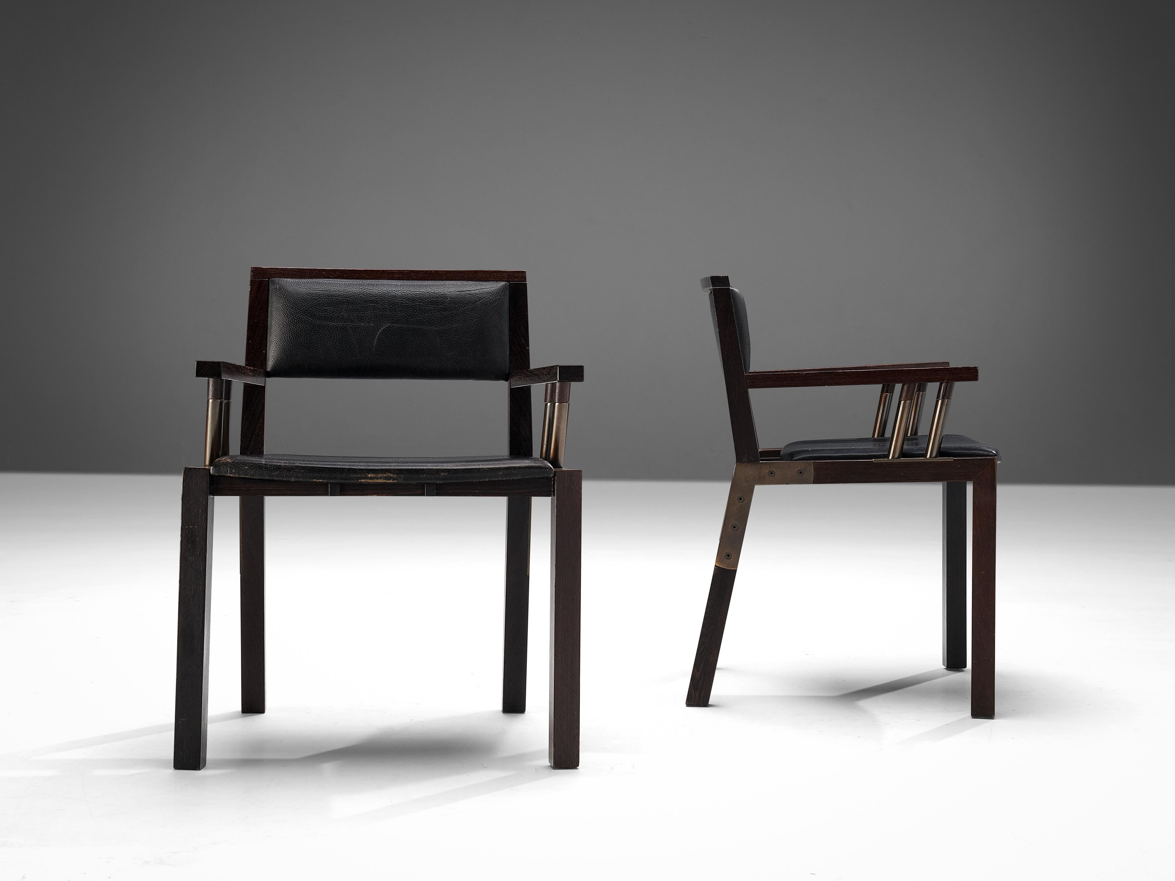 Late 20th Century Rare Jean-Michel Wilmotte Set of Six  ‘Grand Louvre’ Dining Chairs in Wenge For Sale