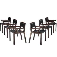 Rare Jean-Michel Wilmotte Set of Six  ‘Grand Louvre’ Dining Chairs in Wenge