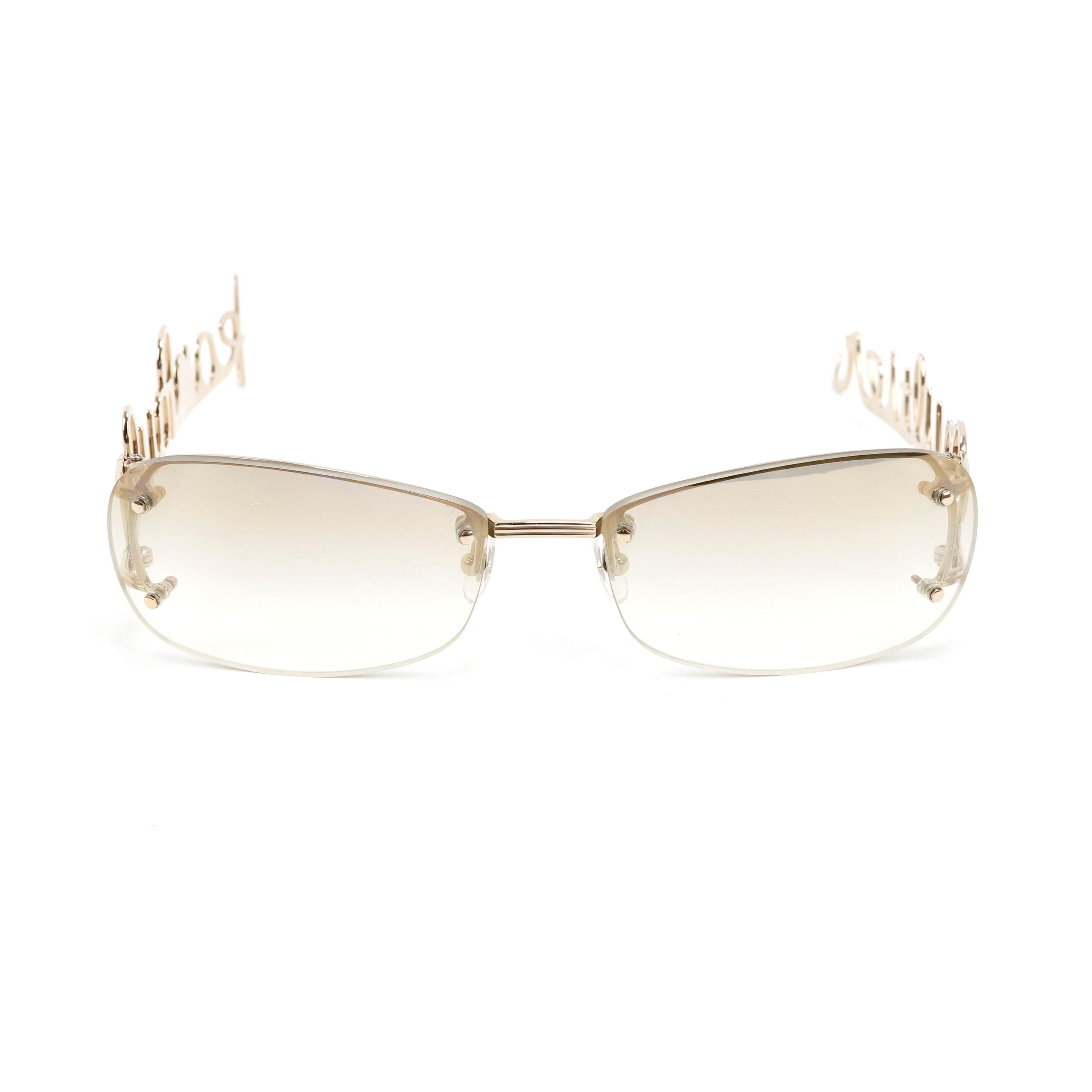 White RARE Jean Paul Gaultier Cursive Logo Sunglasses For Sale