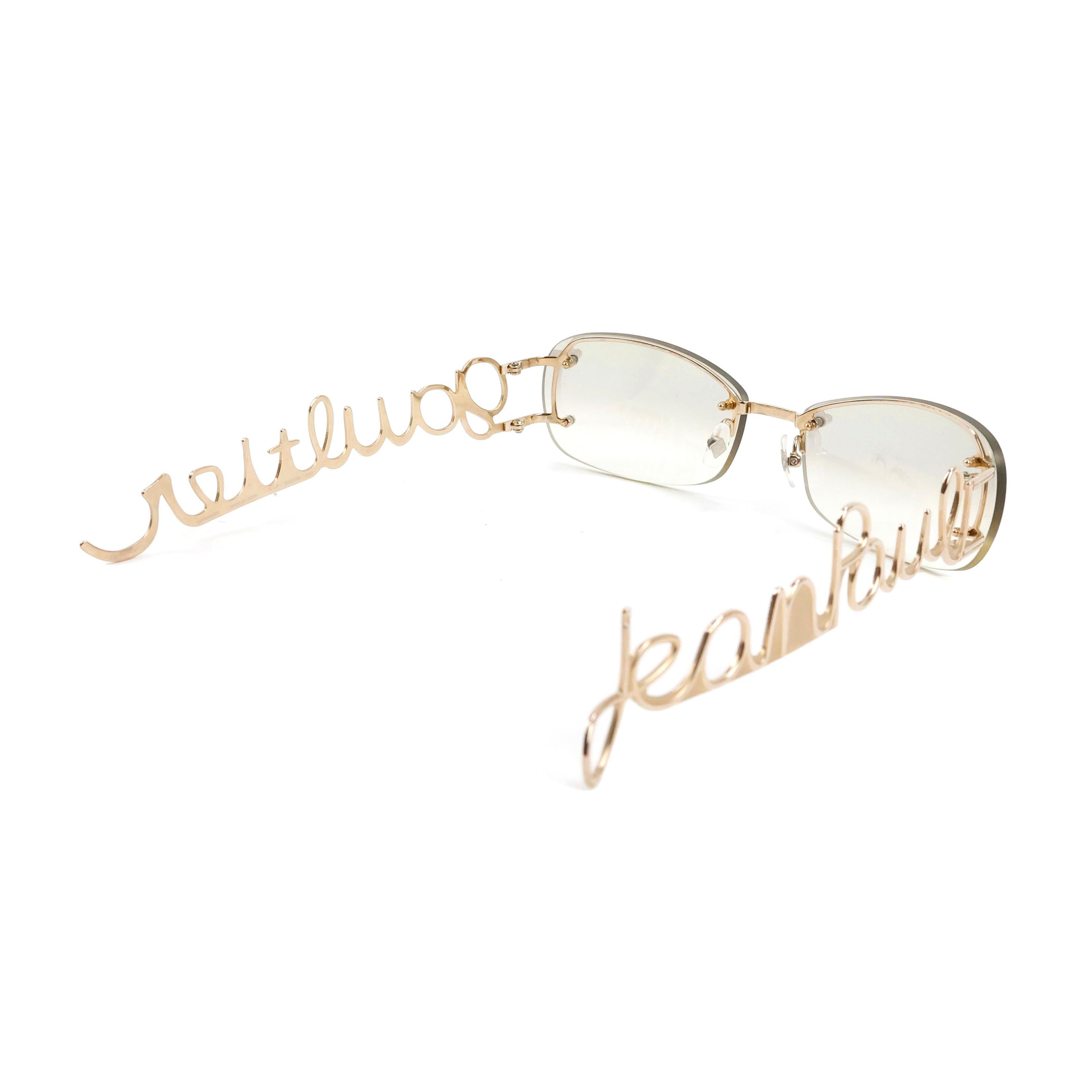 RARE Jean Paul Gaultier Cursive Logo Sunglasses In Excellent Condition For Sale In Bressanone, Trentino-Alto Adige