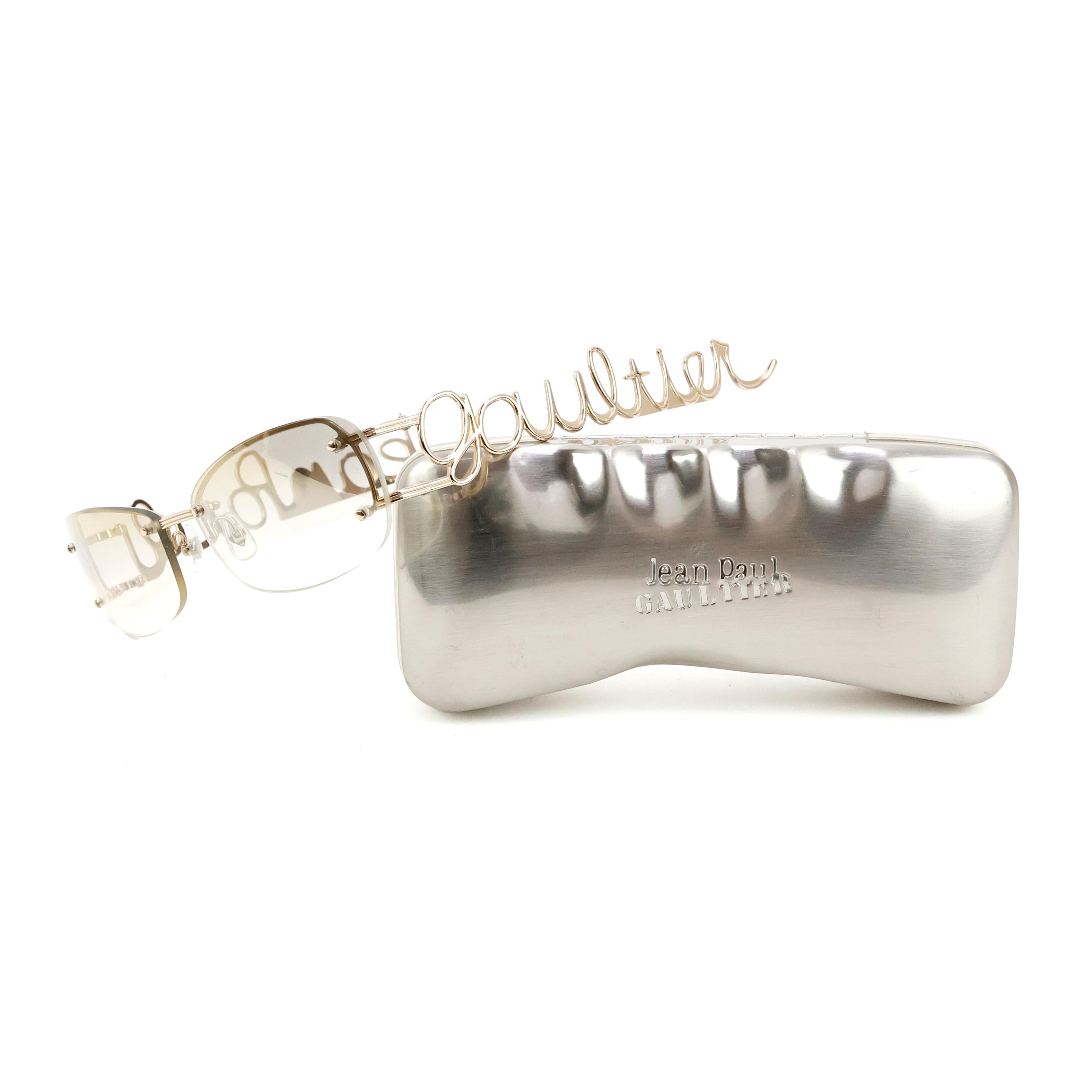 Women's or Men's RARE Jean Paul Gaultier Cursive Logo Sunglasses For Sale