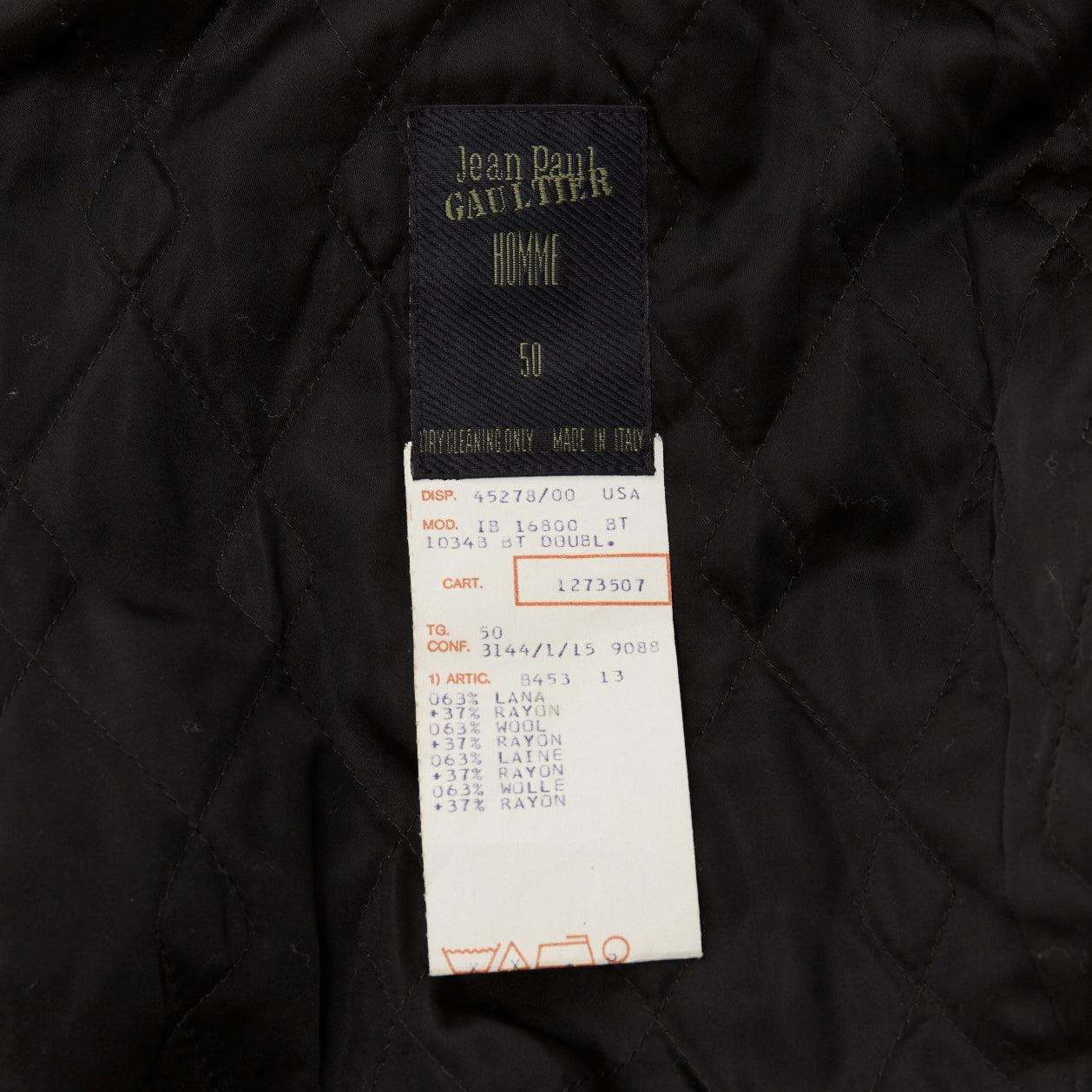 rare JEAN PAUL GAULTIER HOMME wool brown faux fur aviator flight jacket IT50 L For Sale 5