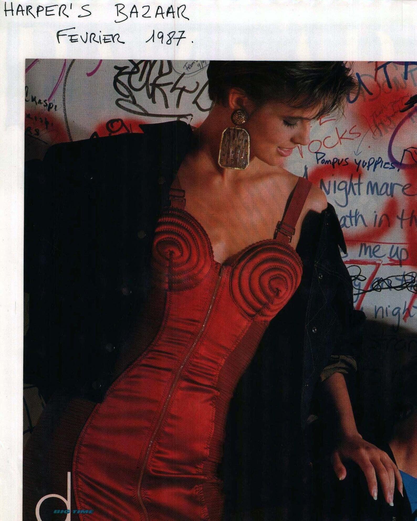 Raro Top de sujetador cónico de la línea Junior Gaultier de Jean Paul Gaultier, F/W 1987 en venta 4