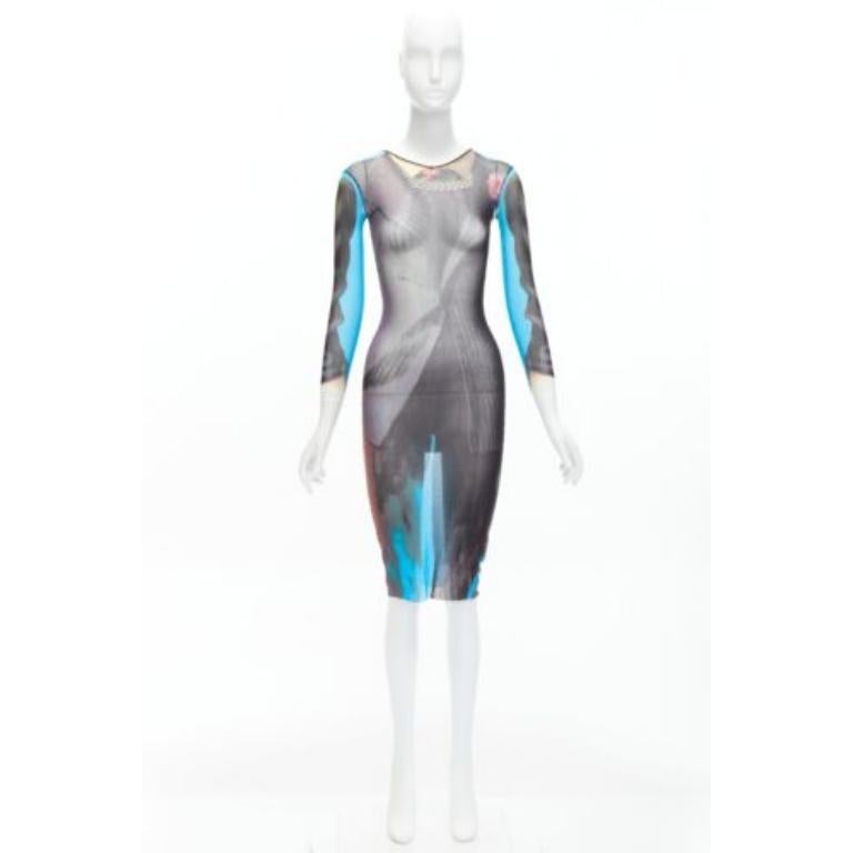JEAN PAUL GAULTIER MAILLE 1997 - Vintage Runway - Robe transparente à œillets de trompe-l'œil en vente 5