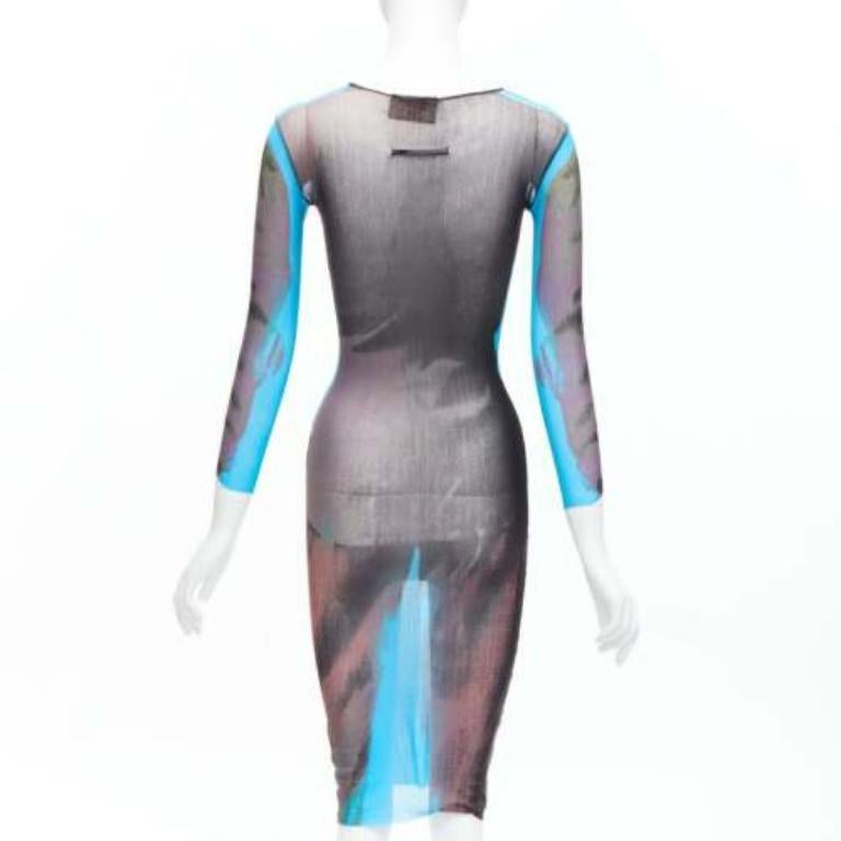 JEAN PAUL GAULTIER MAILLE 1997 - Vintage Runway - Robe transparente à œillets de trompe-l'œil Pour femmes en vente