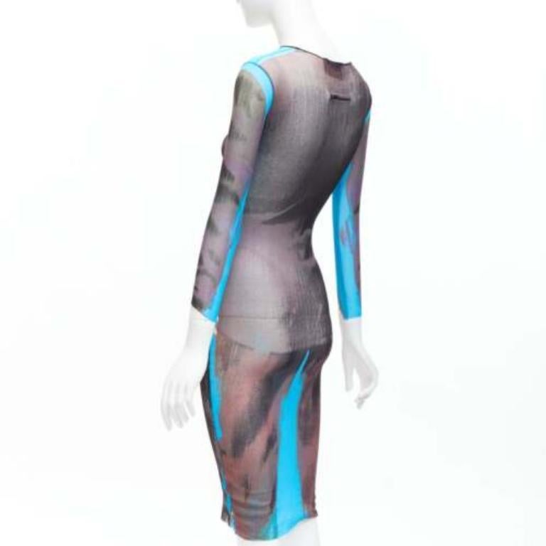 JEAN PAUL GAULTIER MAILLE 1997 - Vintage Runway - Robe transparente à œillets de trompe-l'œil en vente 1