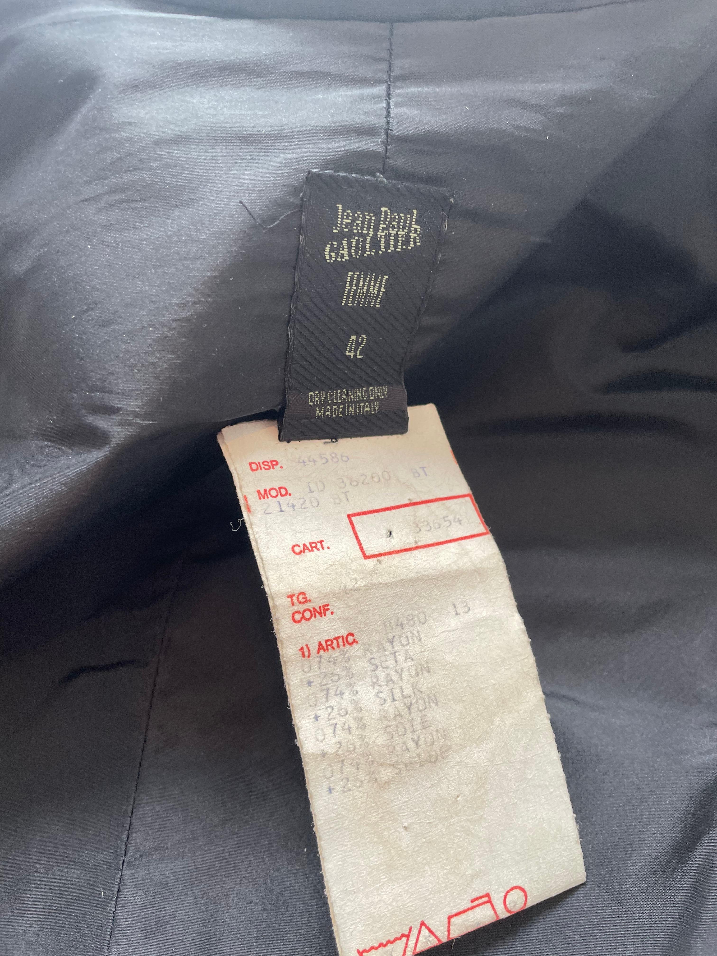 RARE Jean Paul Gaultier Velvet Silk Cage Corset Jacket For Sale 2