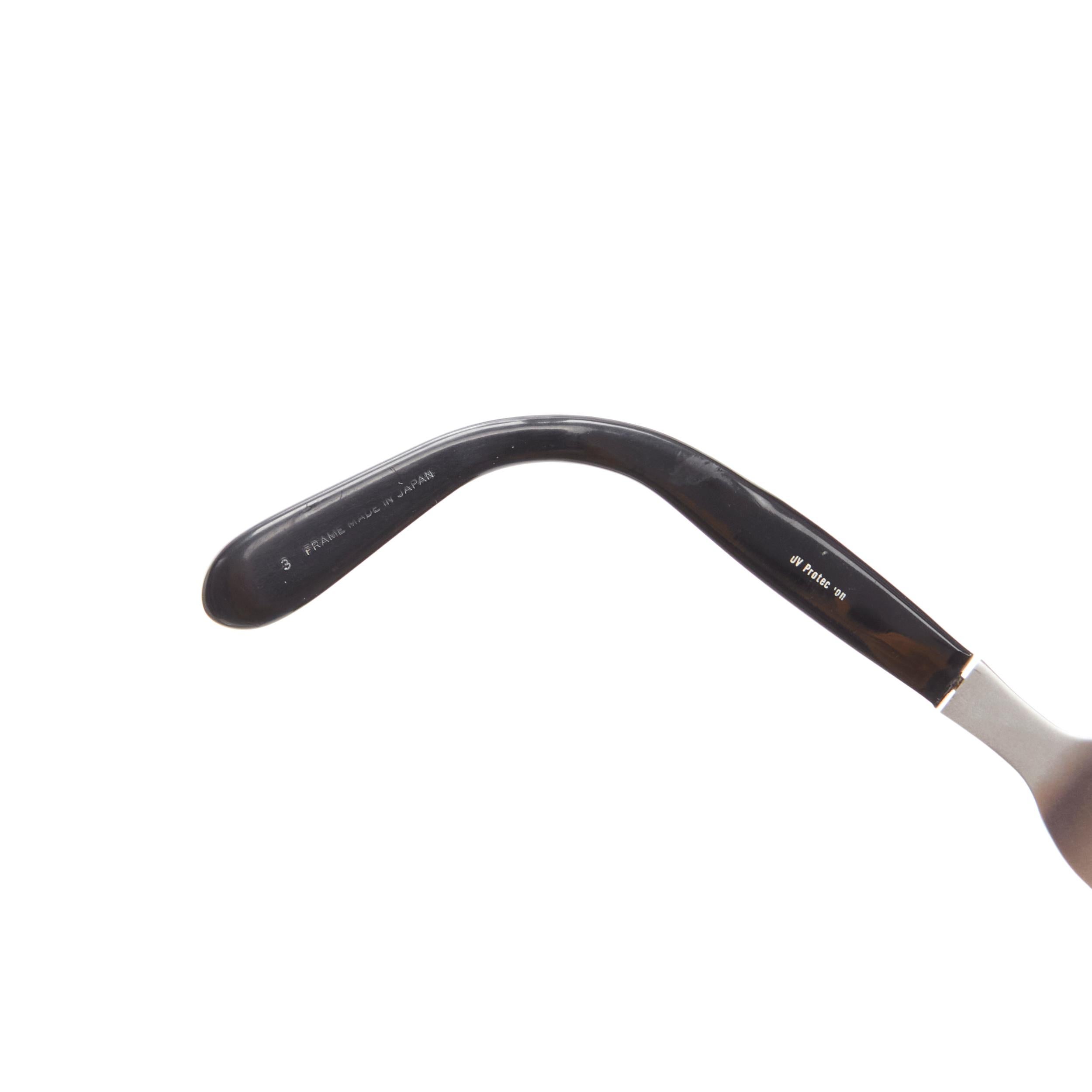 rare JEAN PAUL GAULTIER Vintage 56-3 silver fork temple black acetate sunglasses For Sale 2