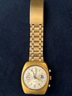 Rare Jean Perret Geneve QJ 3826 Gold Plated & Stainless Steel