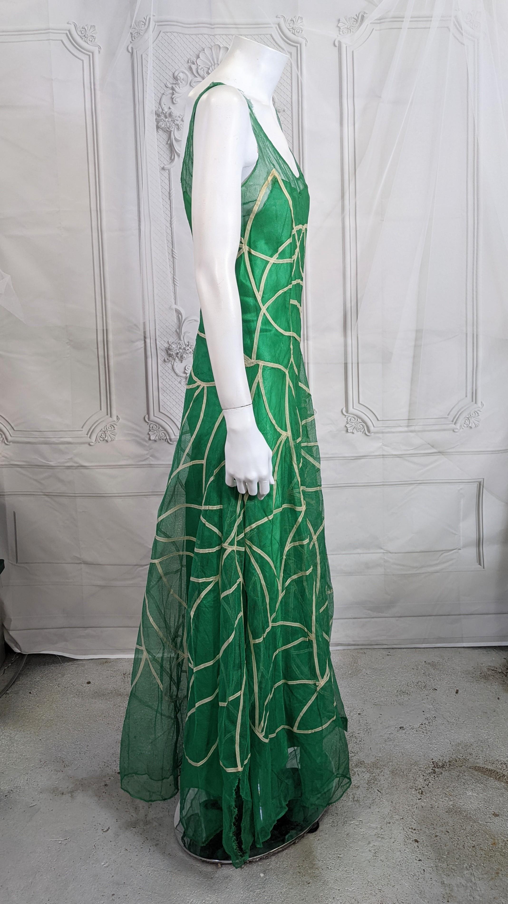 Rare Jeanne Lanvin Art Deco Tulle Gown In Good Condition For Sale In New York, NY