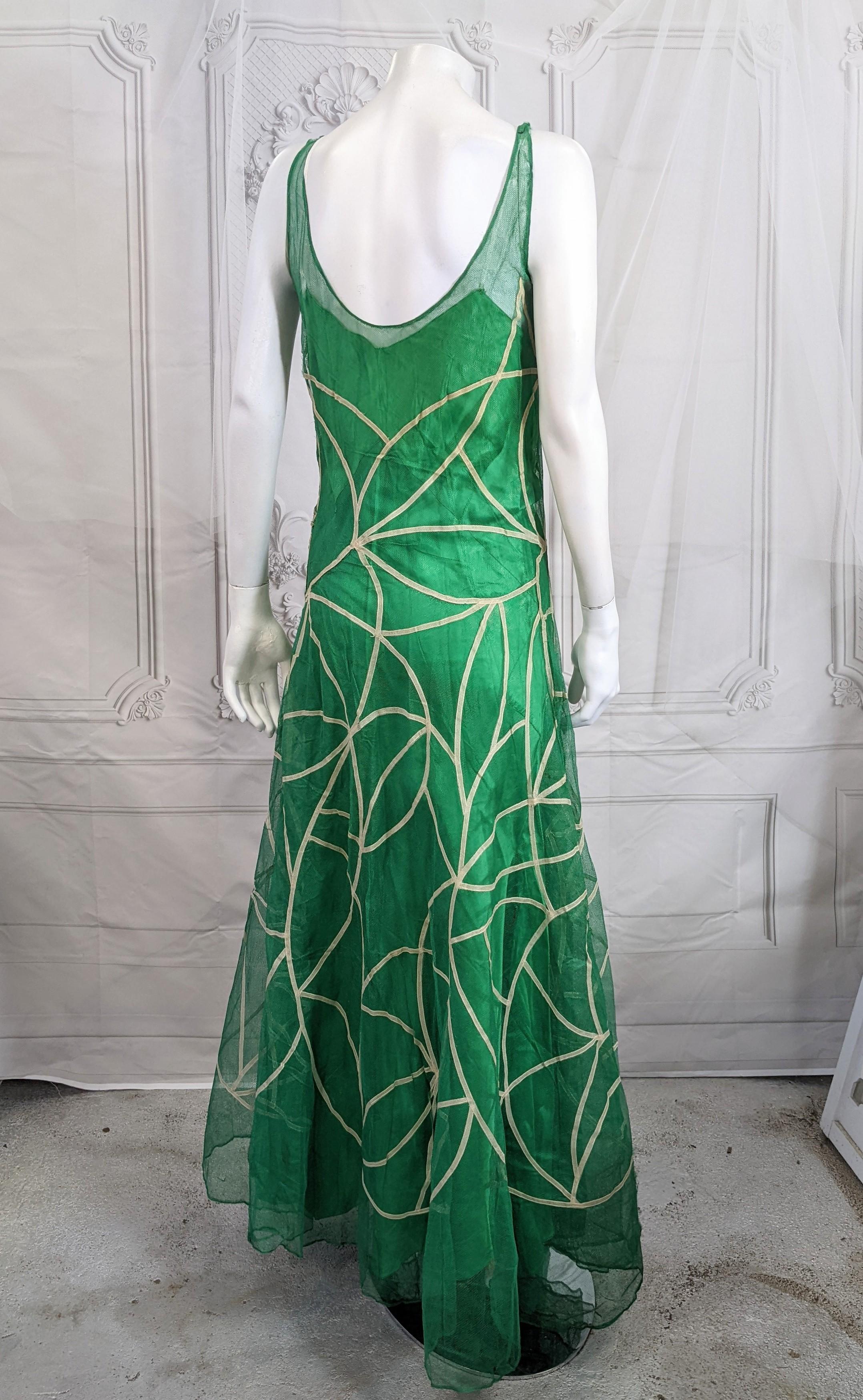 Women's Rare Jeanne Lanvin Art Deco Tulle Gown For Sale