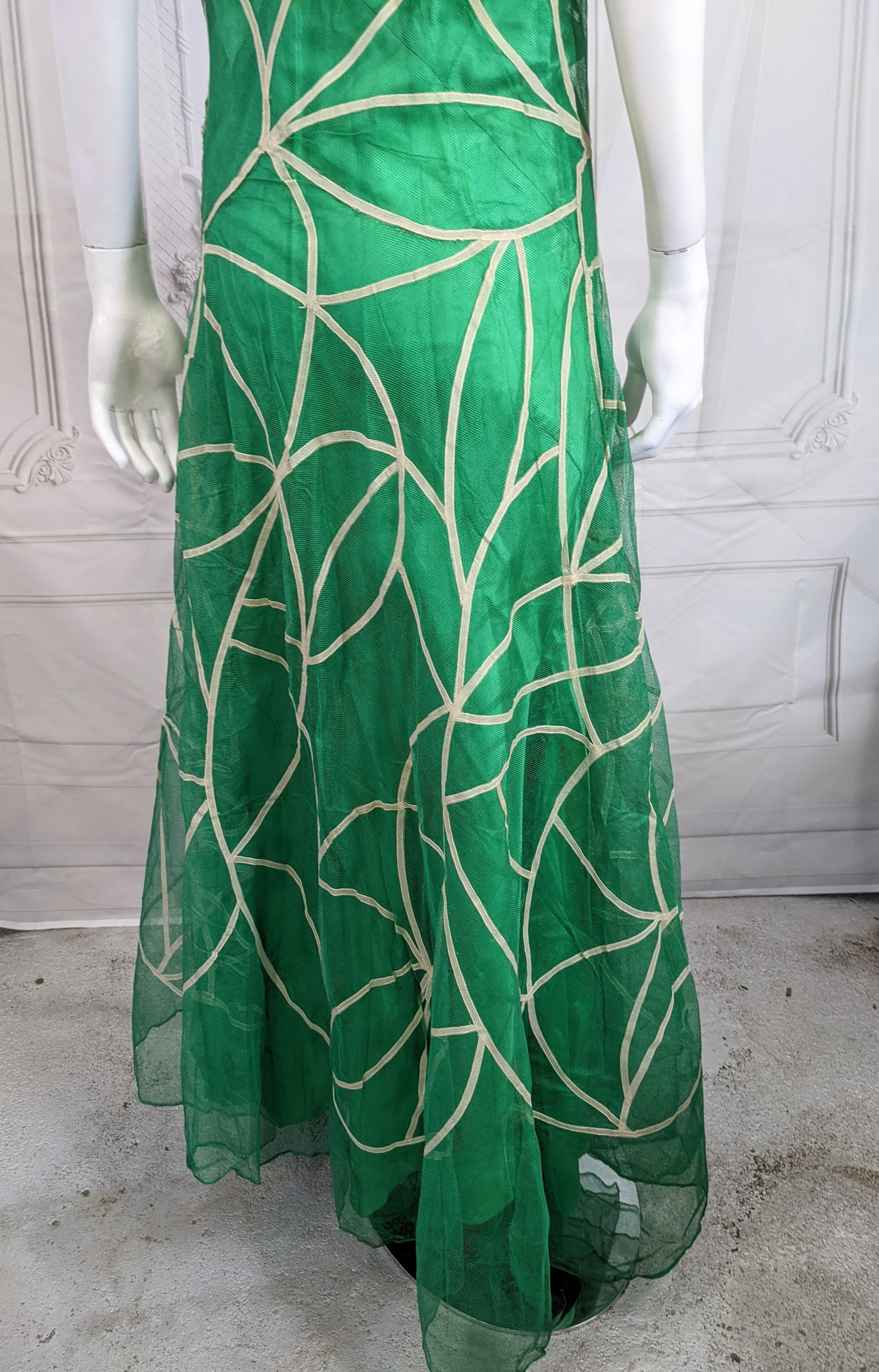 Rare Jeanne Lanvin Art Deco Tulle Gown For Sale 1