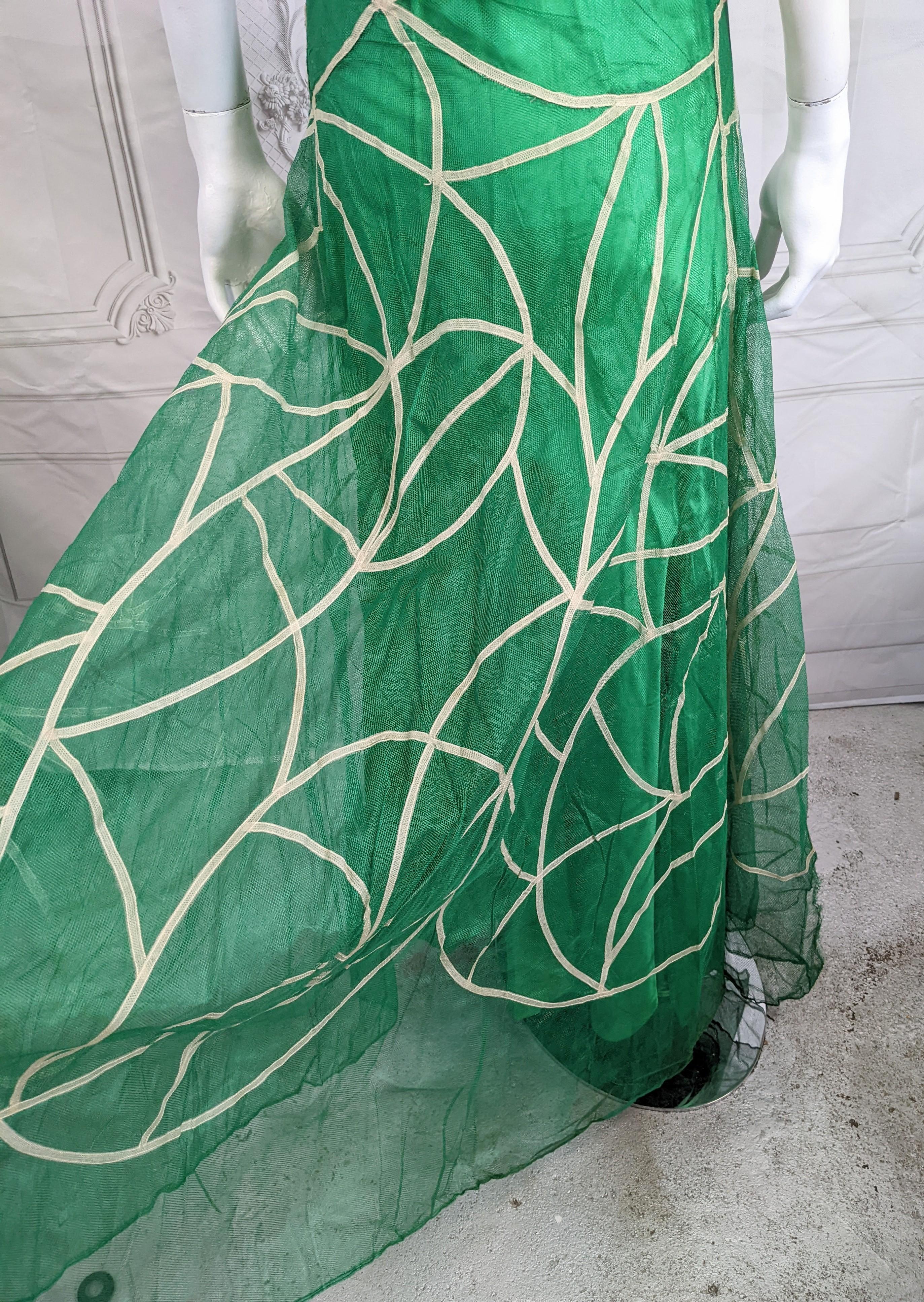 Rare Jeanne Lanvin Art Deco Tulle Gown For Sale 2