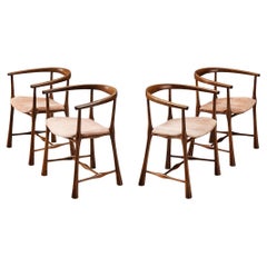 Used Rare Jens Harald Quistgaard for Nissen Langå Set of Four Dining Chairs 
