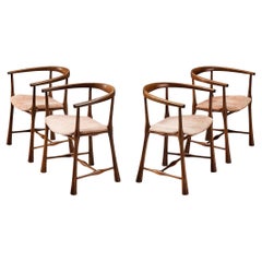 Rare Jens Harald Quistgaard for Nissen Langå Set of Four Dining Chairs in Oak 