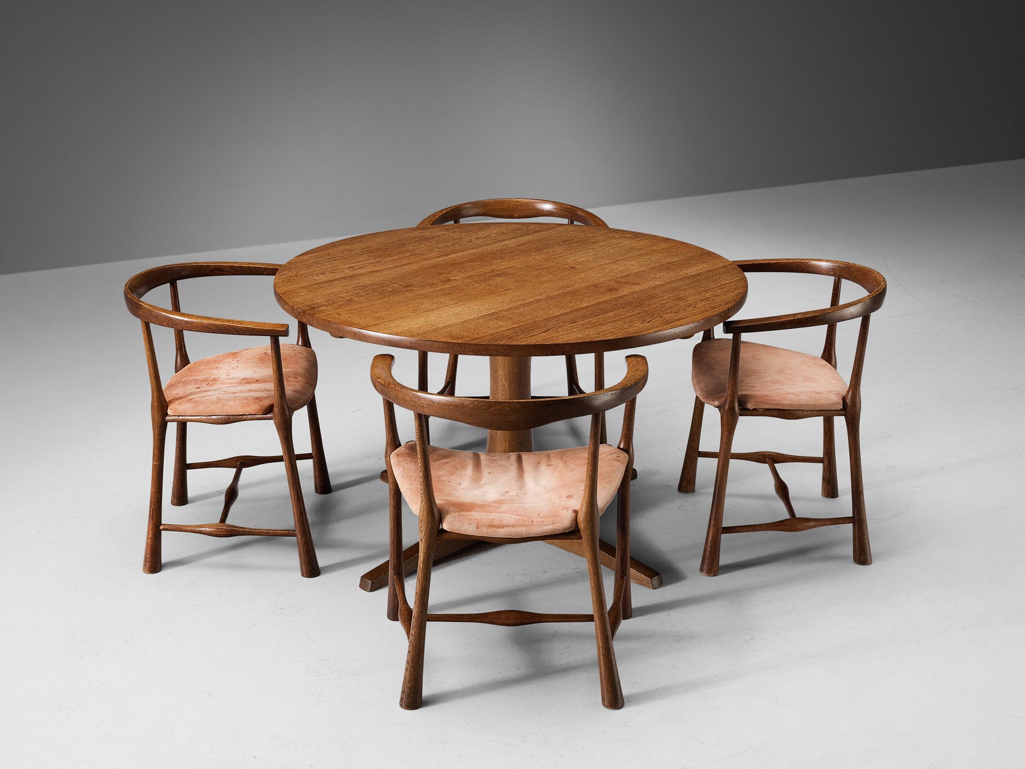 Rare Jens Harald Quistgaard Set of Four Dining Chairs and Table in Oak 9