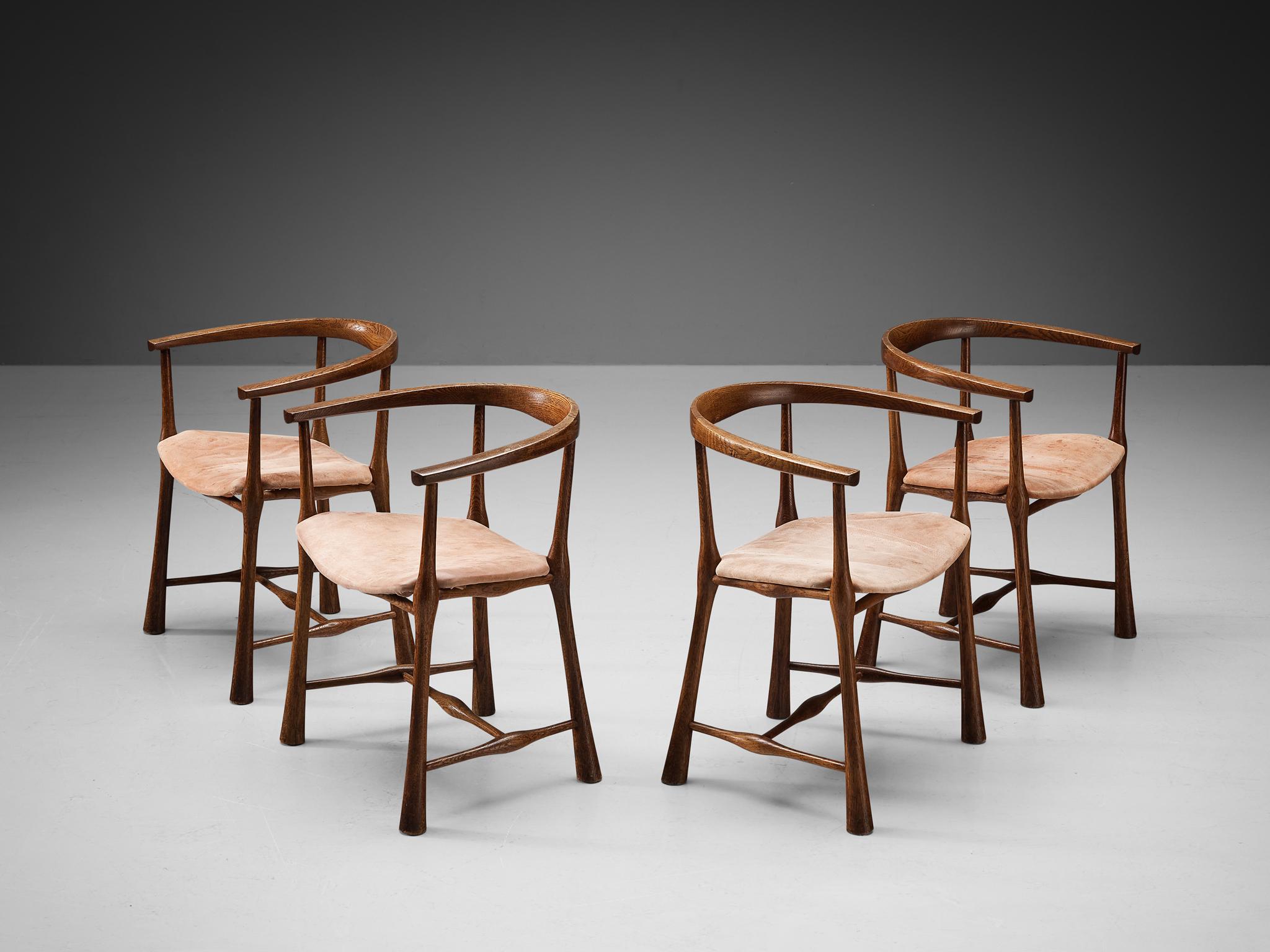 Scandinavian Modern Rare Jens Harald Quistgaard Set of Four Dining Chairs and Table in Oak
