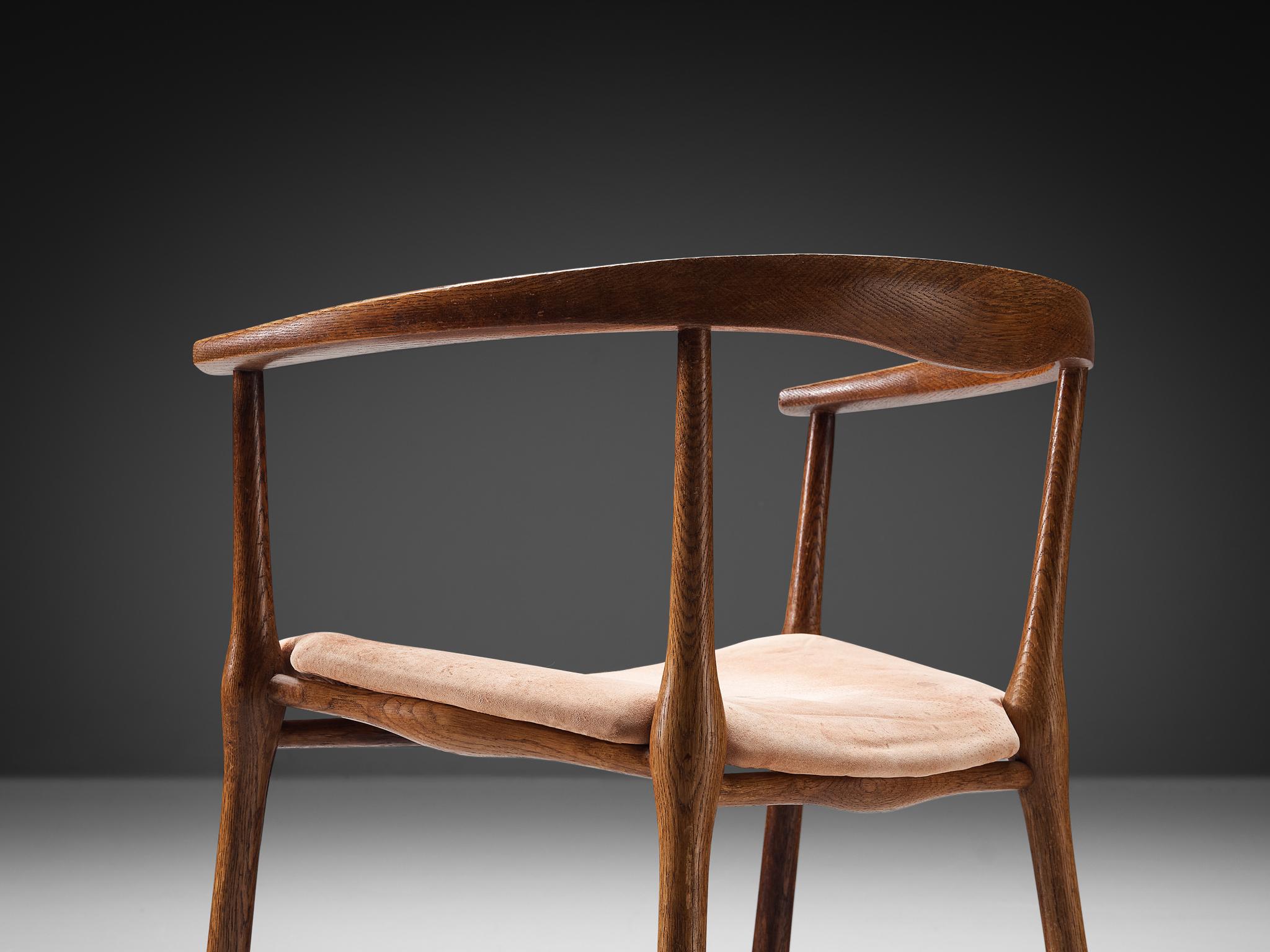 Raro set di quattro sedie da pranzo scultoree in Oak di Jens Harald Quistgaard In condizioni buone in vendita a Waalwijk, NL