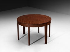 Table de salle à manger ronde rare en acajou, conçue par Jens Houmøller Klemmensen pour Peder Pedersen