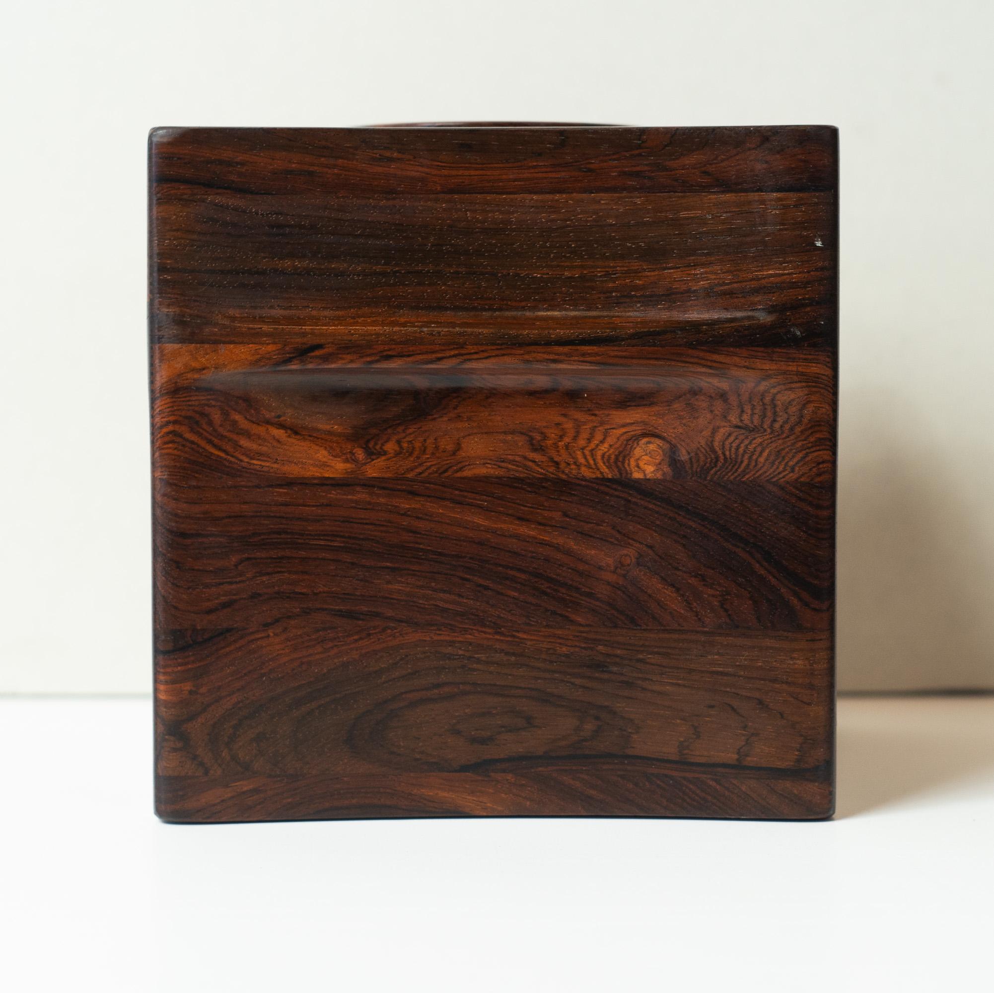 Carved Rare Jens Quistgaard for Dansk Denmark Solid Palisander Rosewood Ice Bucket For Sale