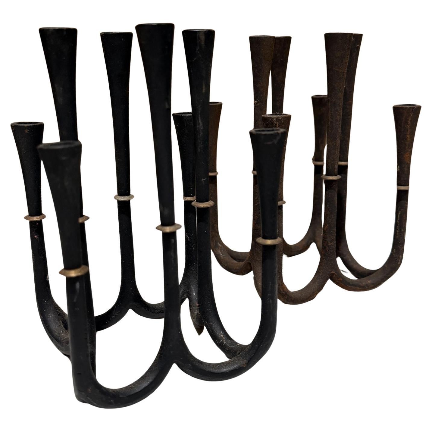 Rare Jens Quistgaard for Dansk Spider Candelabra en fonte Danemark
