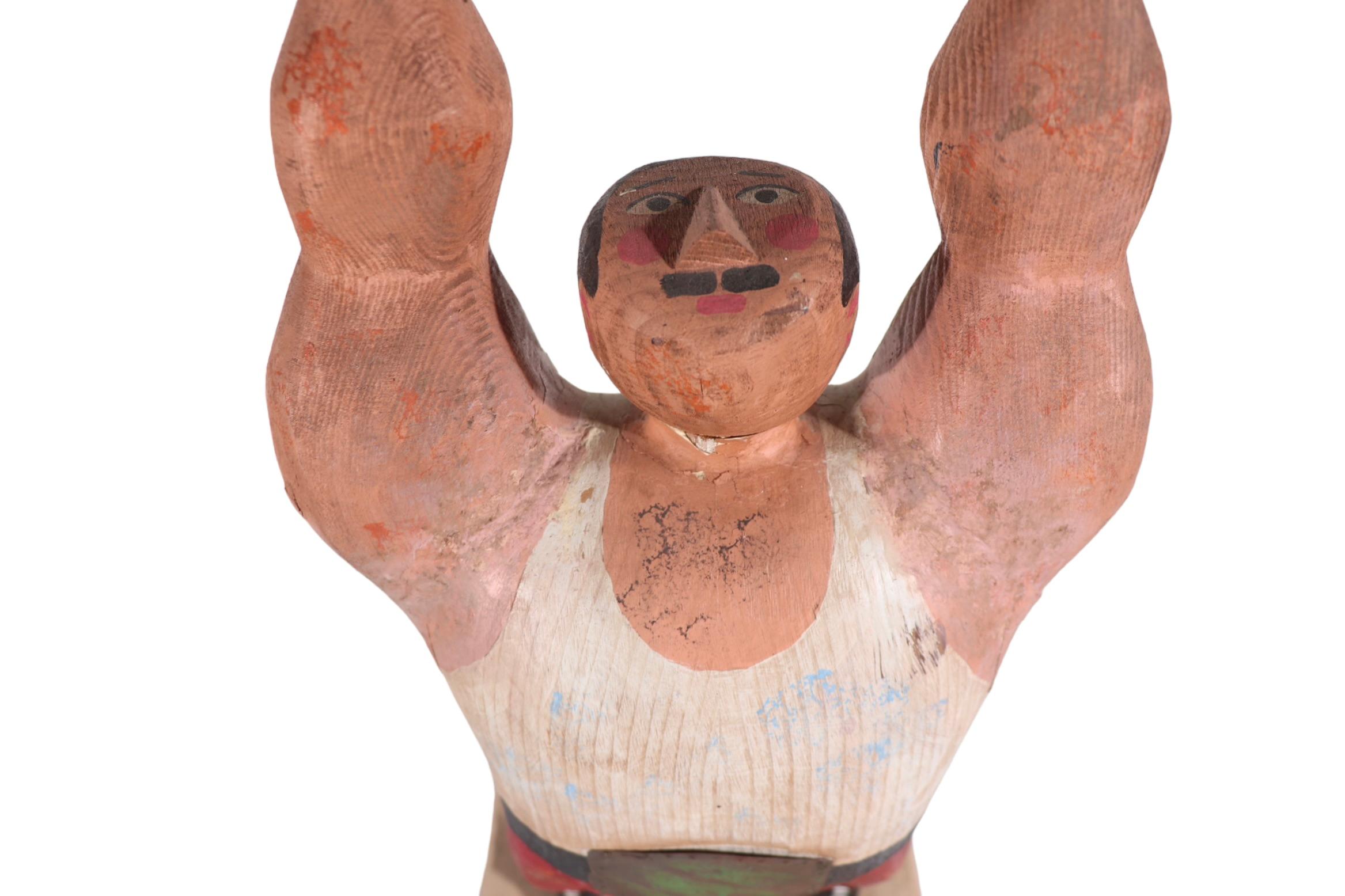 Rare Jere Wood Sculpture of Weightlifter signed C.Jere  and dated 1982 10
