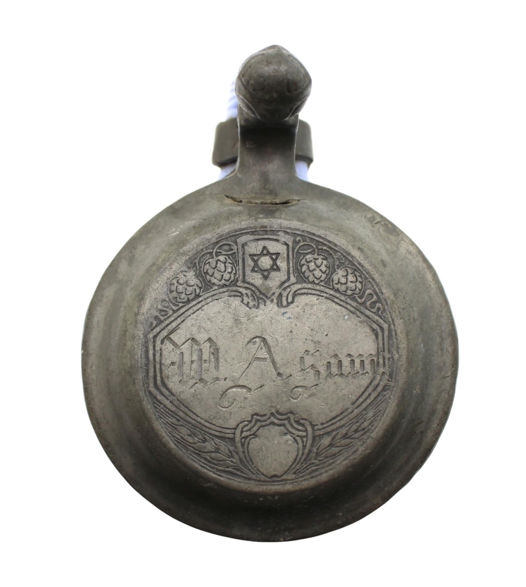 Rare tasse à boire juive, Bohème, vers 1905 judaïque Bon état - En vente à New York, NY
