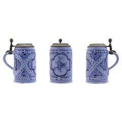 Antique Rare Jewish Purim Drinking Mug, Bohemian, Circa, 1905 Judaica