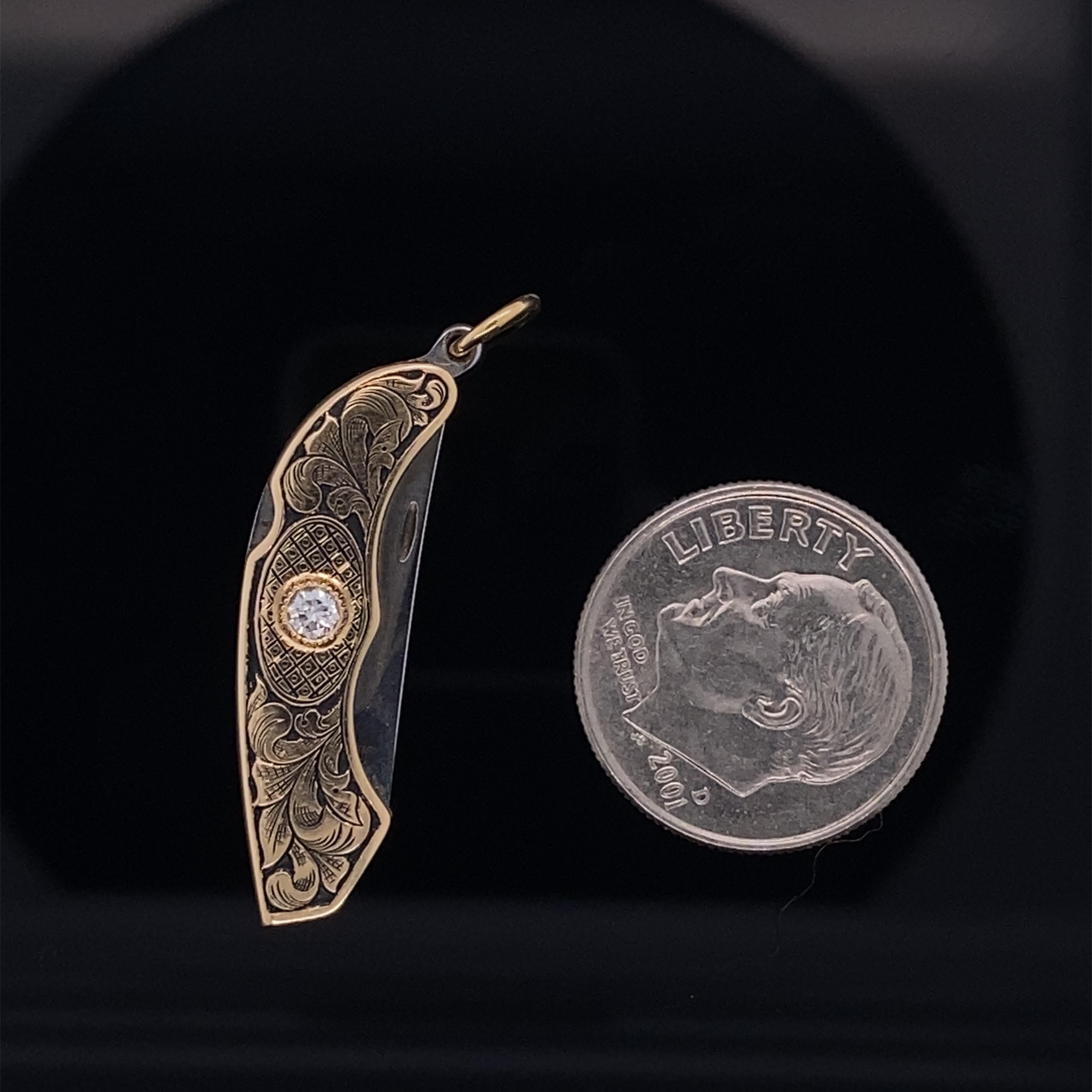 Rare Jim Martin Miniature 14K Gold Miniature Knife Necklace Pendant ...