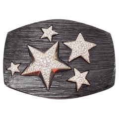 rare JIMMY CHOO black textured acrylic silver star crystal mini clutch bag