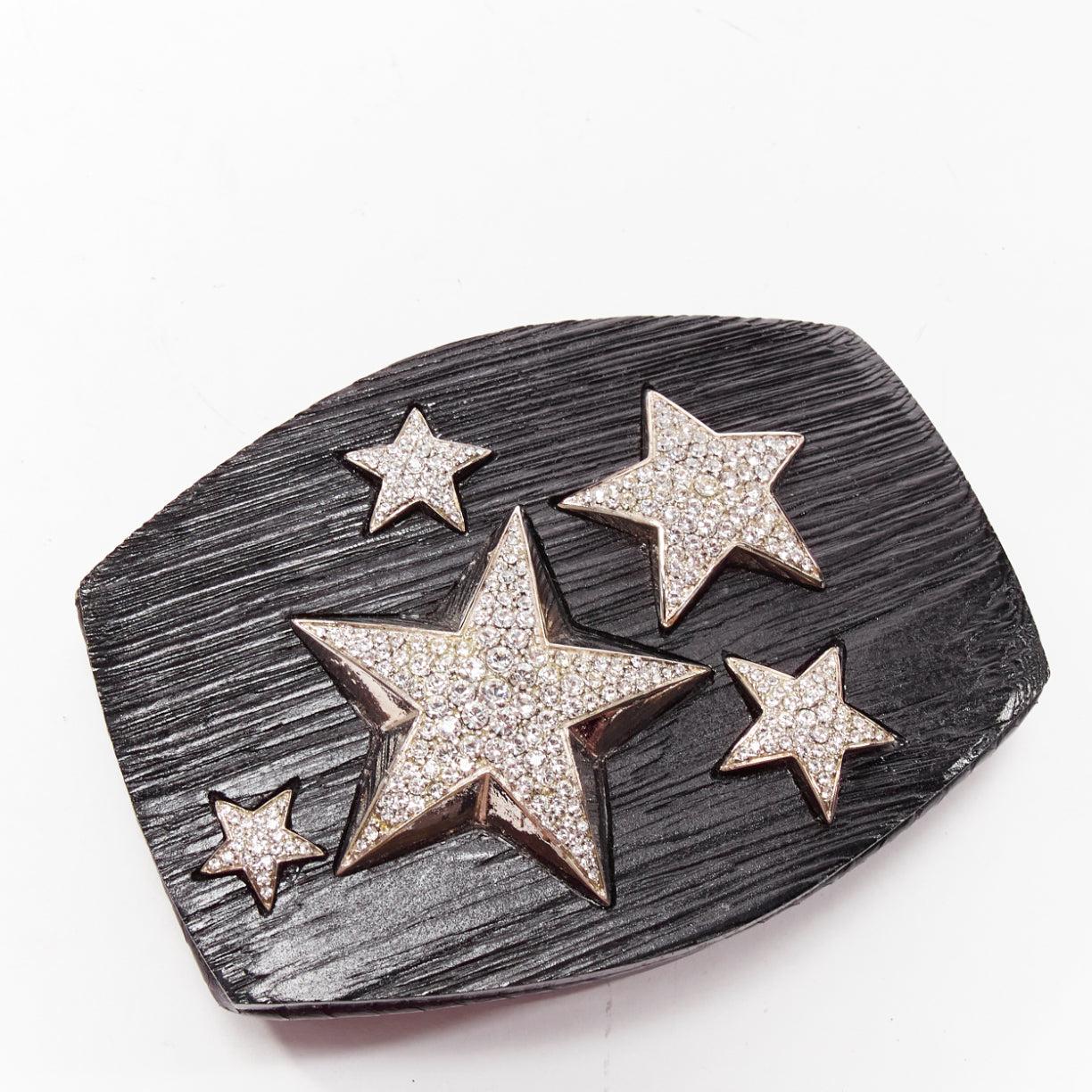 Women's rare JIMMY CHOO textured acrylic silver star crystal embellished mini clutch bag For Sale