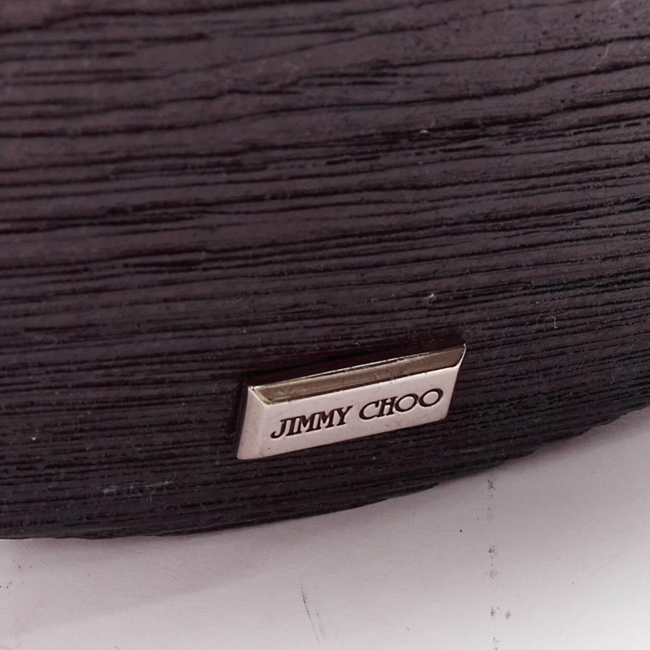rare JIMMY CHOO textured acrylic silver star crystal embellished mini clutch bag For Sale 1