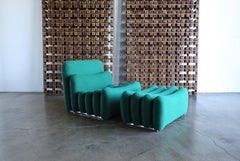 Rare Joe Colombo Lounge Chair and Ottoman, circa 1968