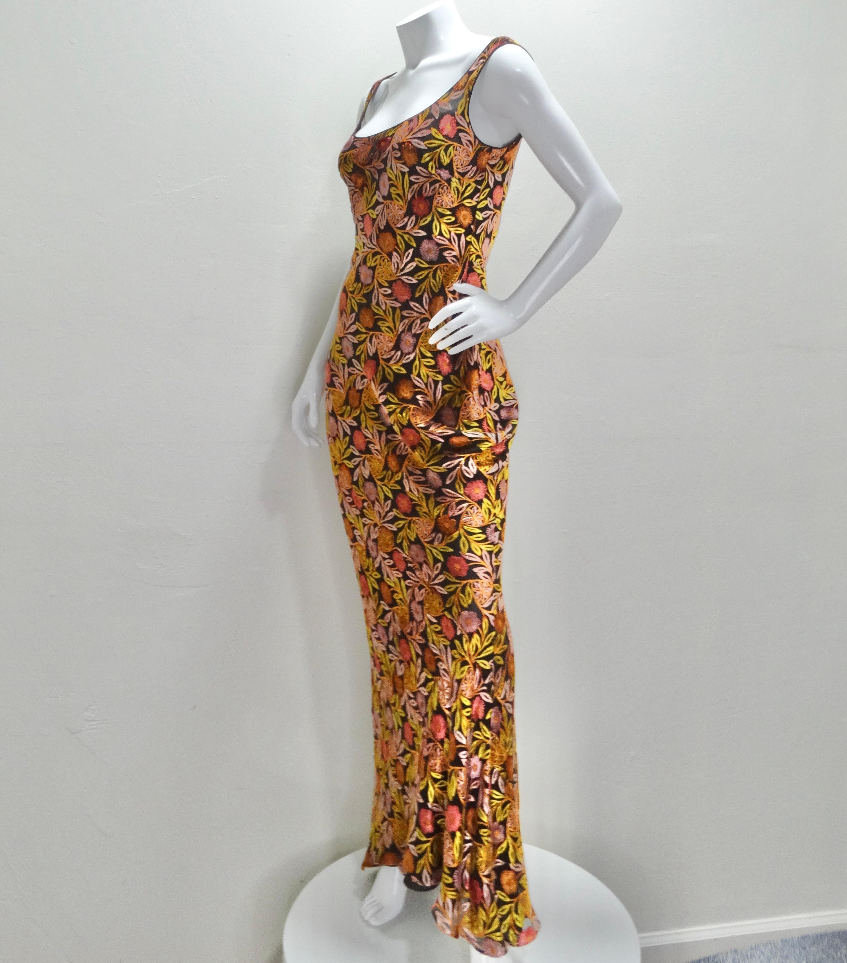 Rare John Galliano Floral Maxi Dress For Sale 6